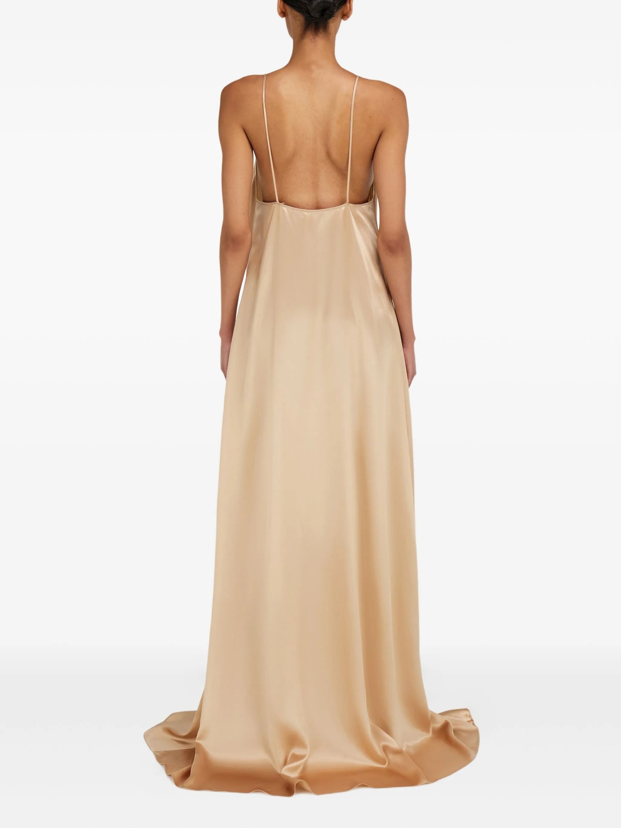 satin slip long dress