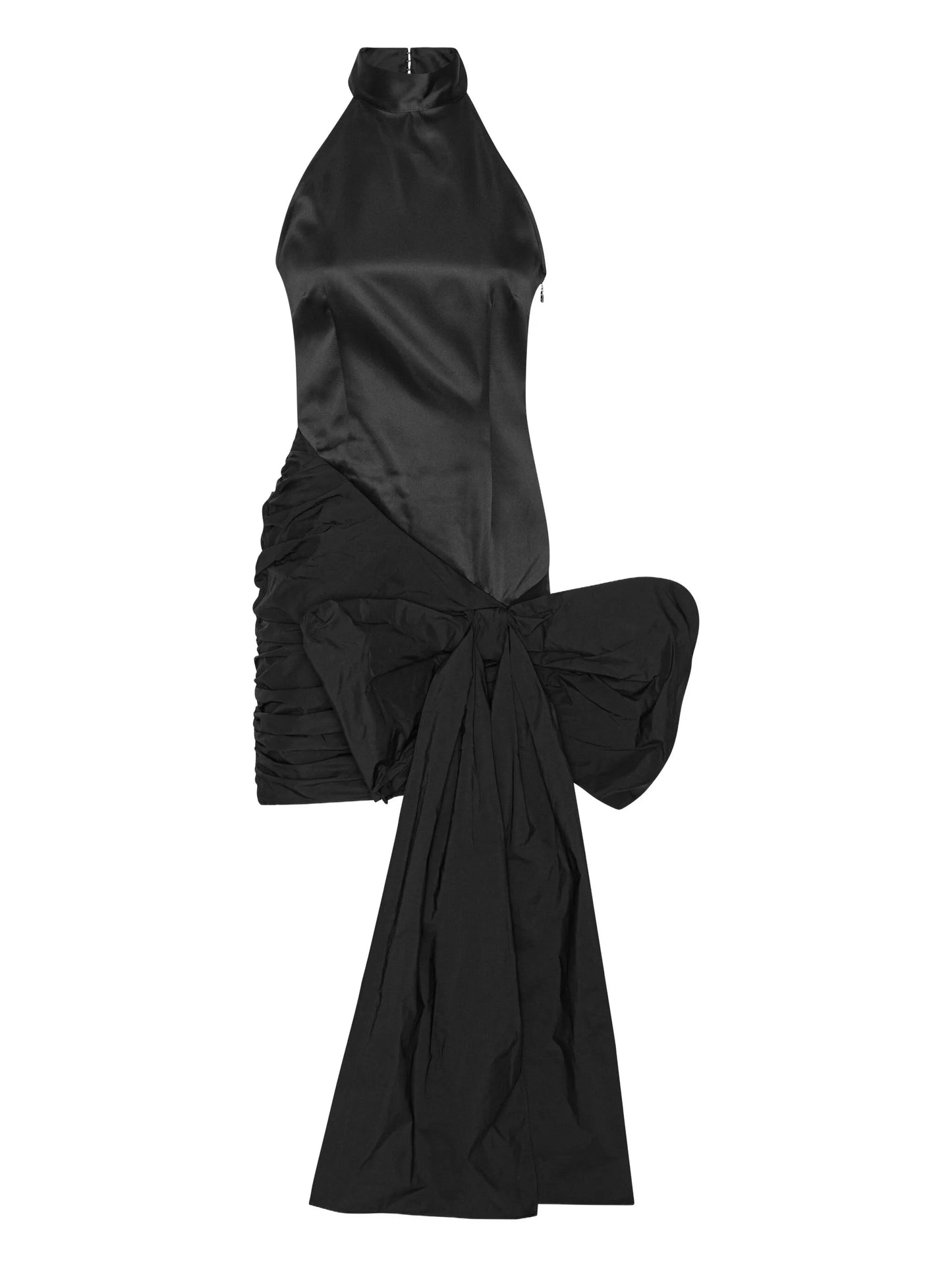 halterneck bow-detail mini dress