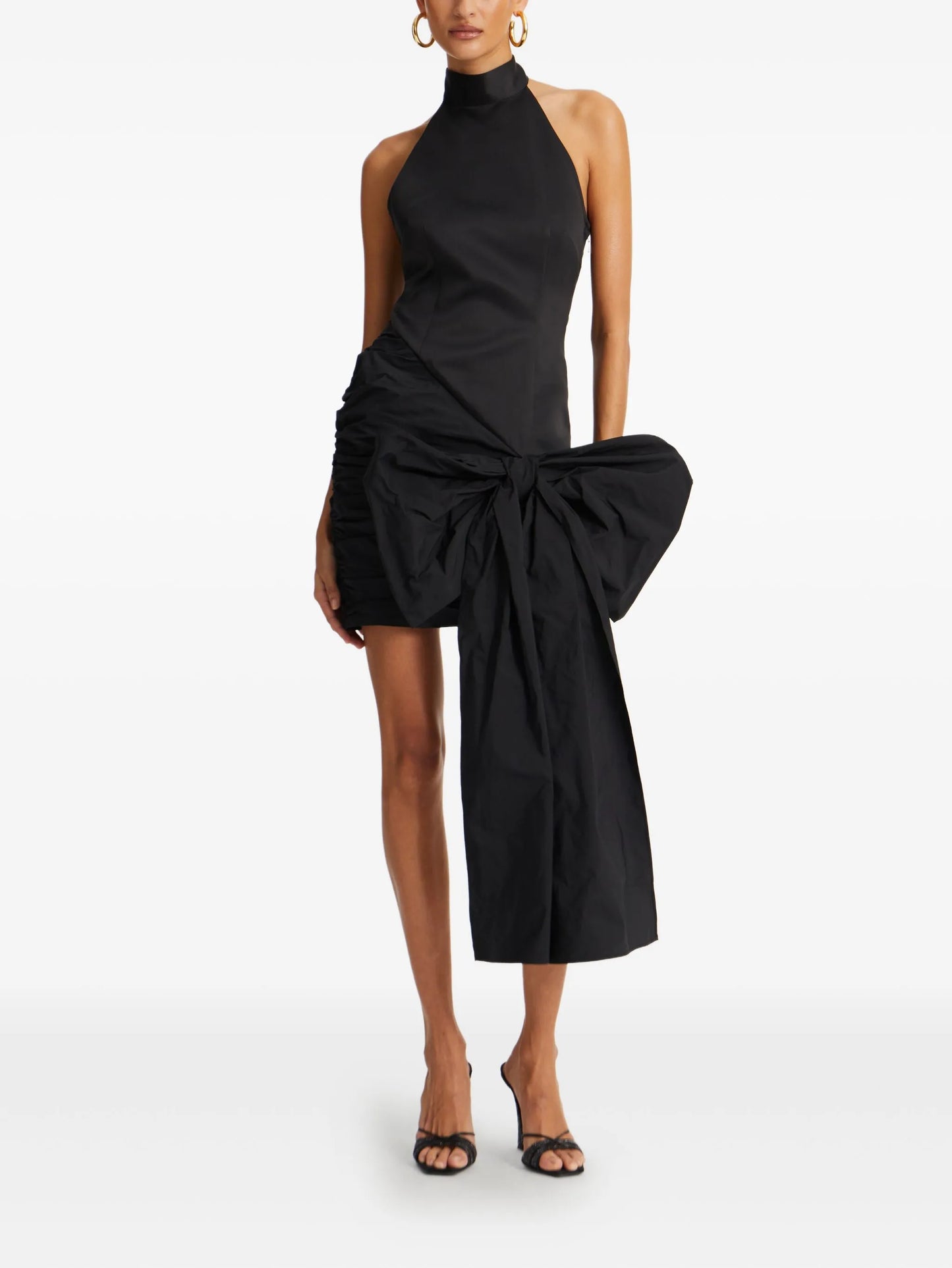 halterneck bow-detail mini dress