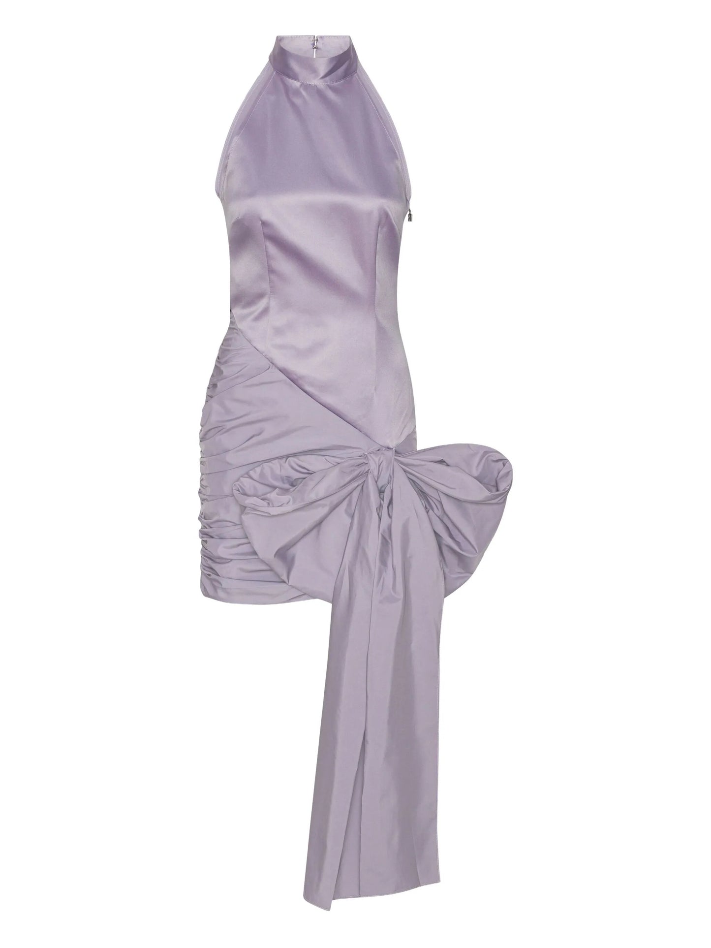halterneck bow-detail mini dress