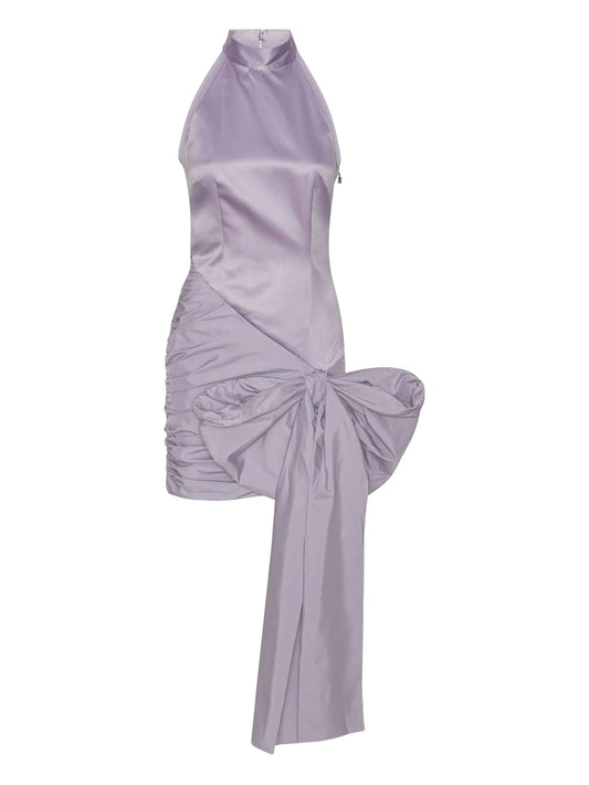 halterneck bow-detail mini dress