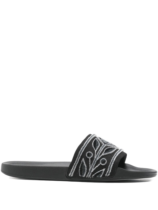 embroidered slides