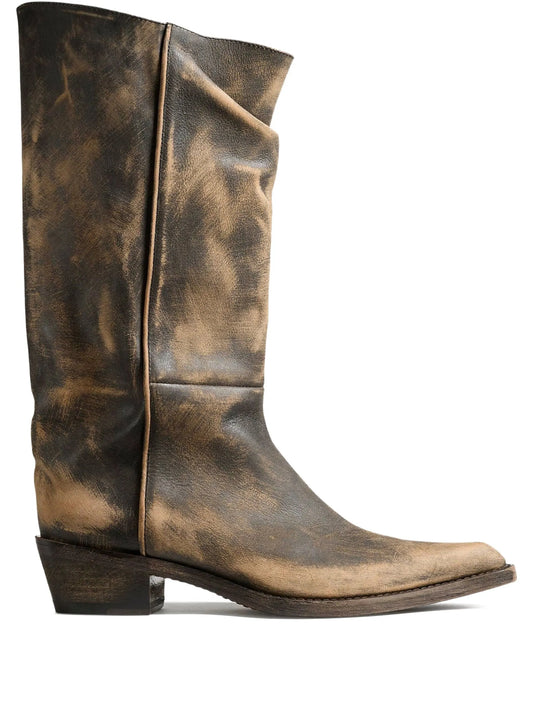 Clive leather pointed-toe boots
