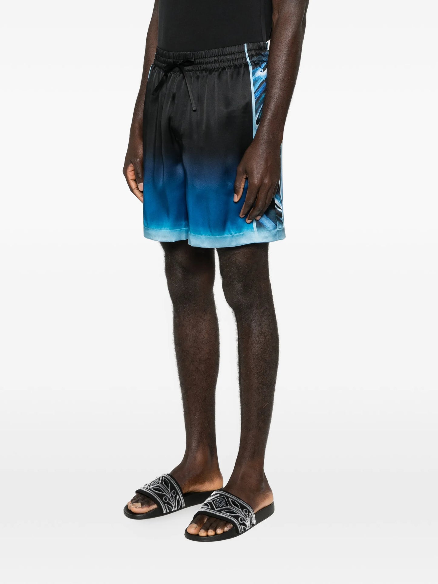 warped logo silk shorts