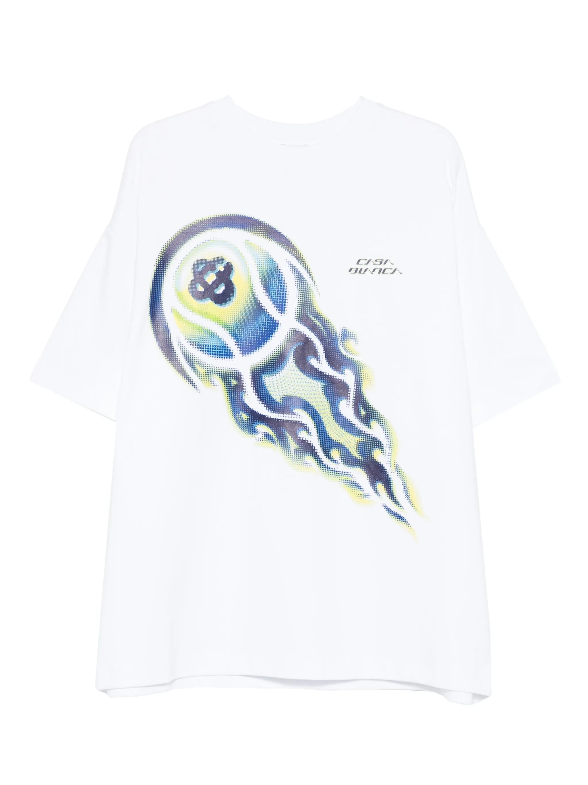 flaming tennis ball tee T-shirt
