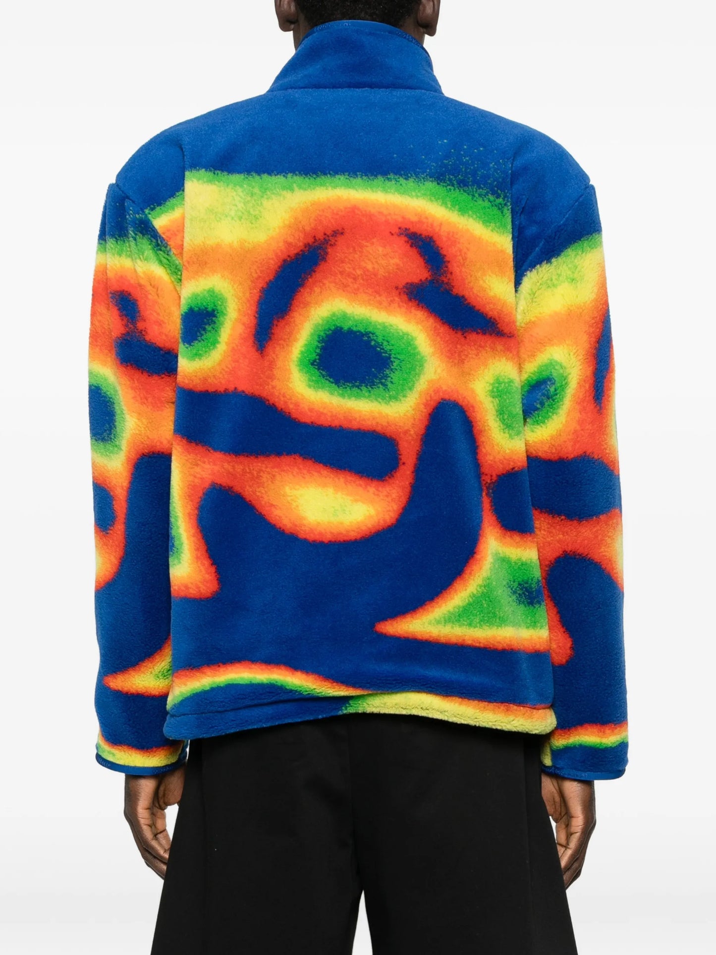 zip abstract fleece sweatshirt