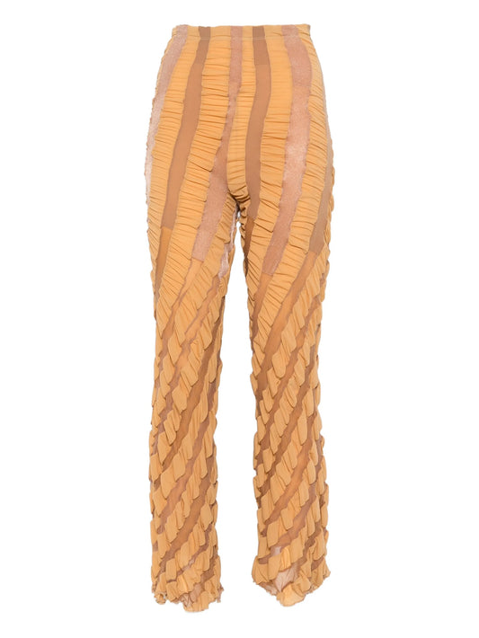 twisted ruffled trousers