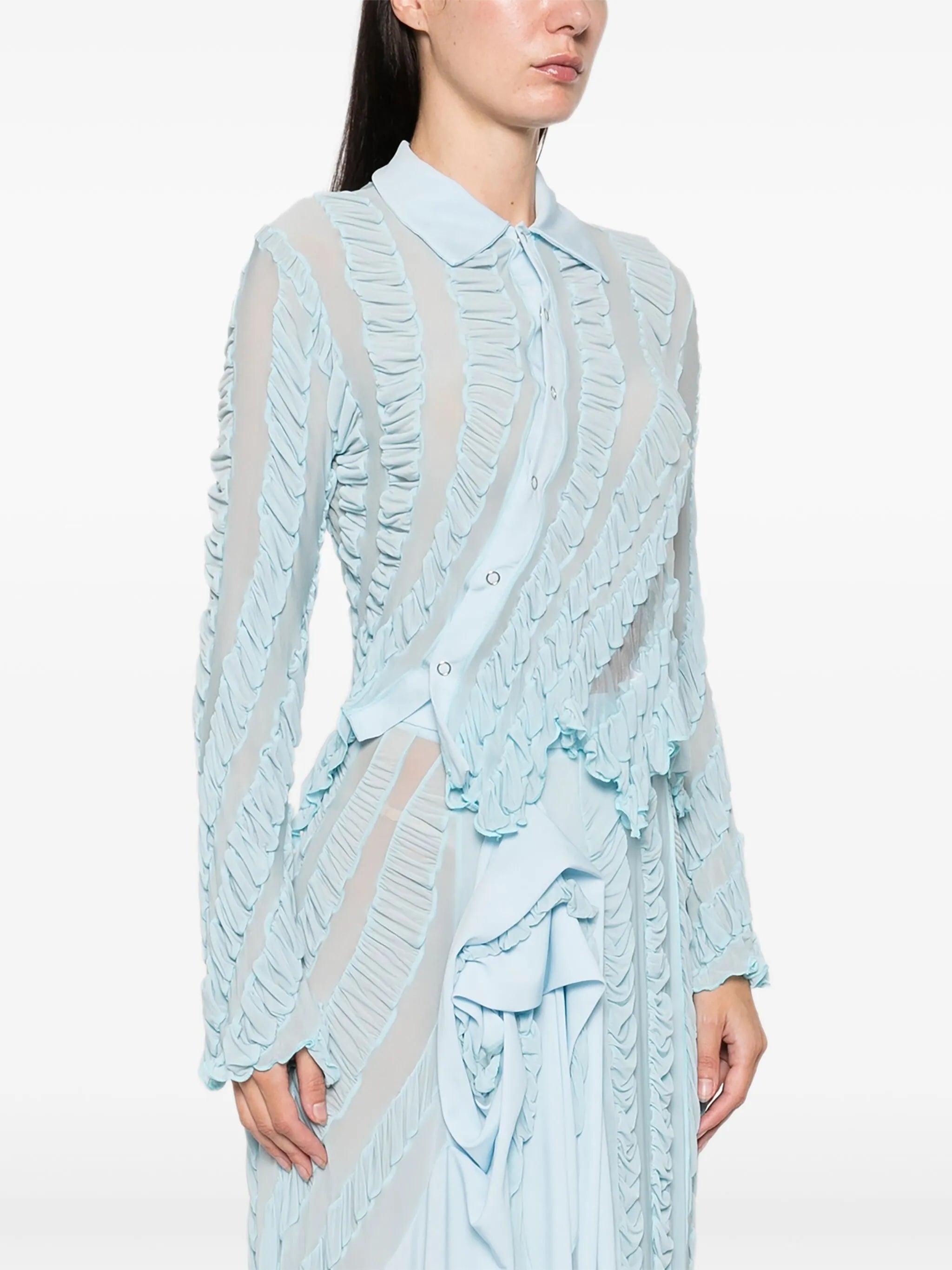 twisted ruffled shirt