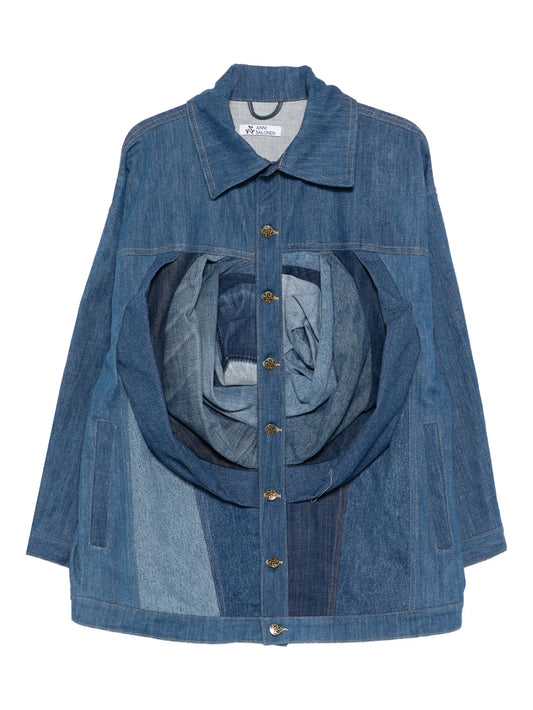 rose-detail button-fastening jacket
