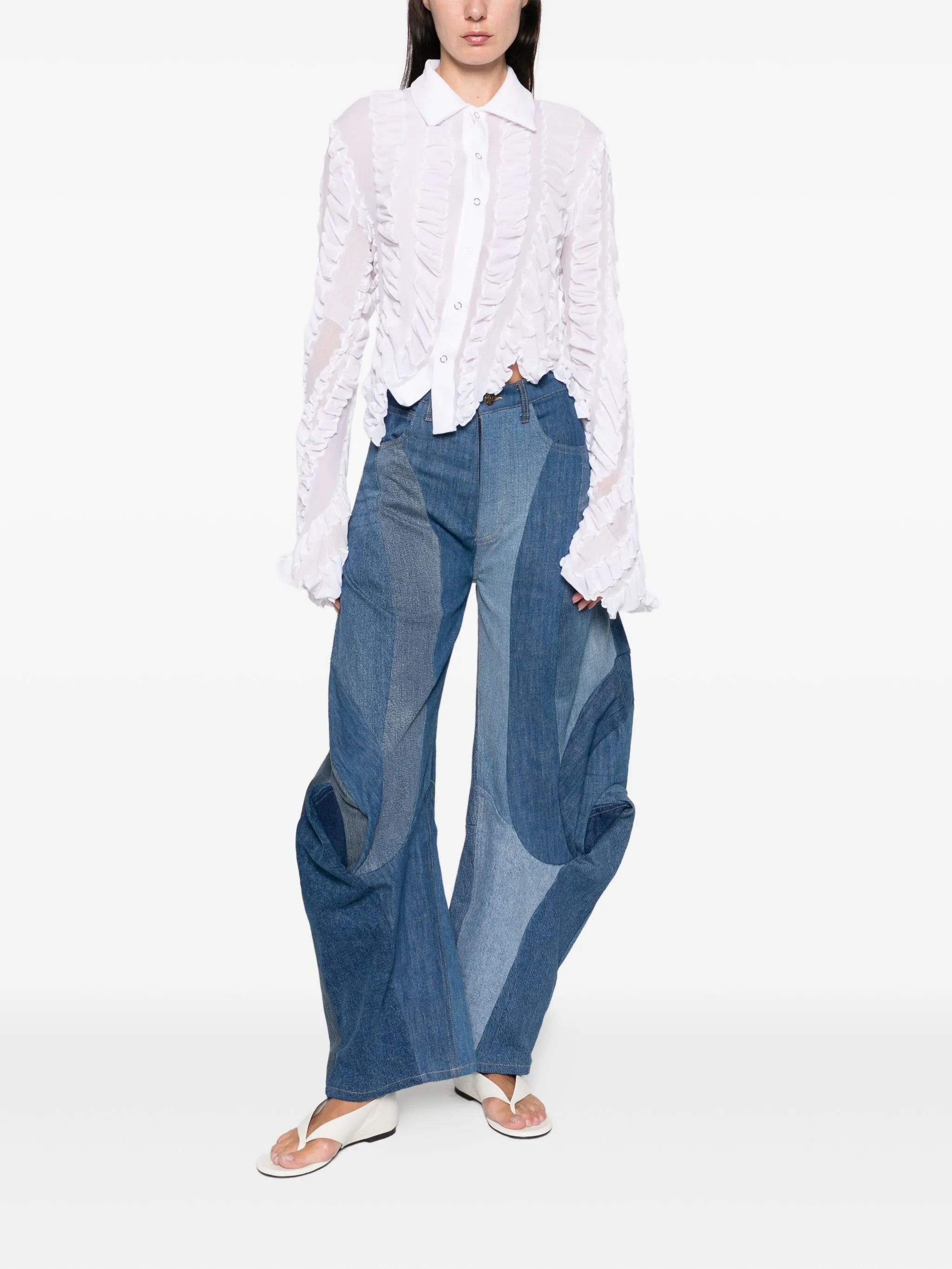 twisted ruffled shirt
