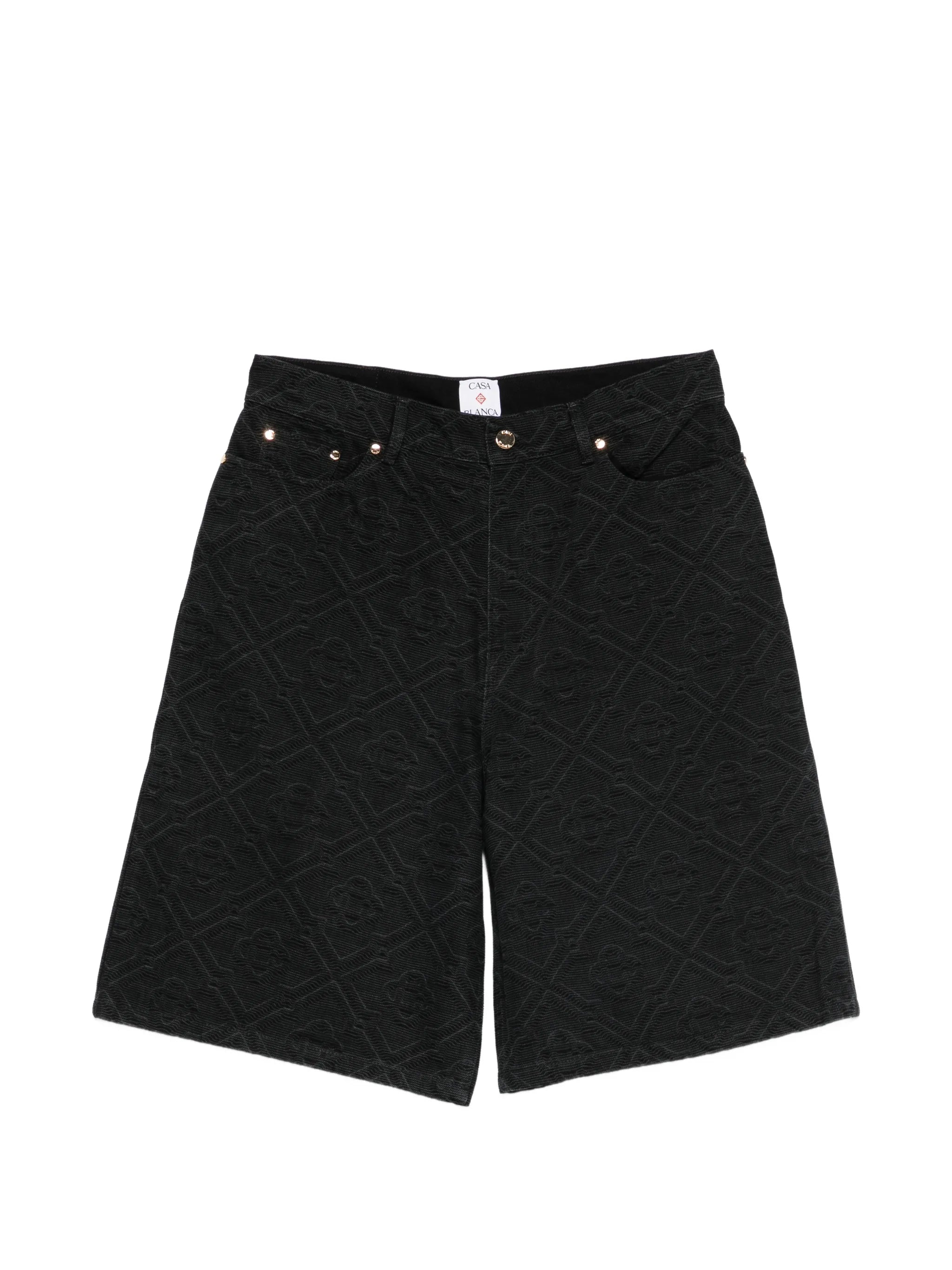 monogram denim shorts
