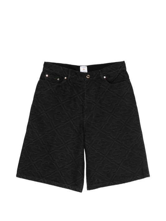 monogram denim shorts