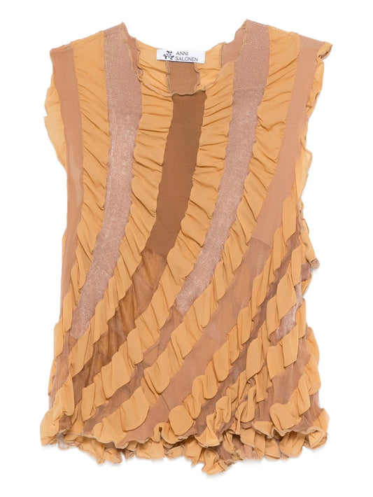 twisted ruffles top