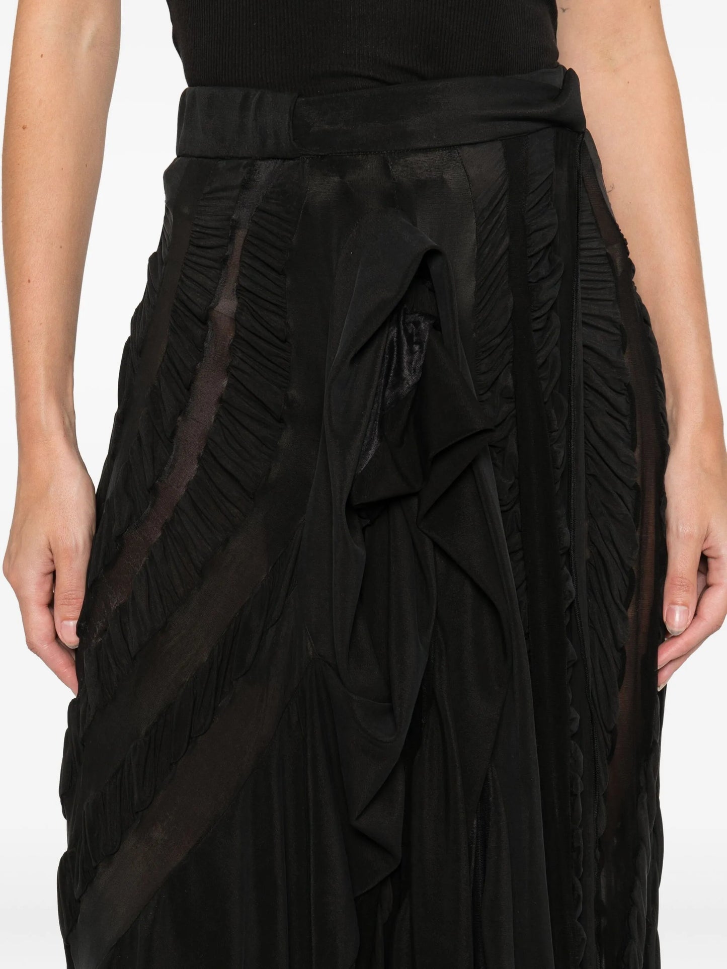 ruffled midi skirt