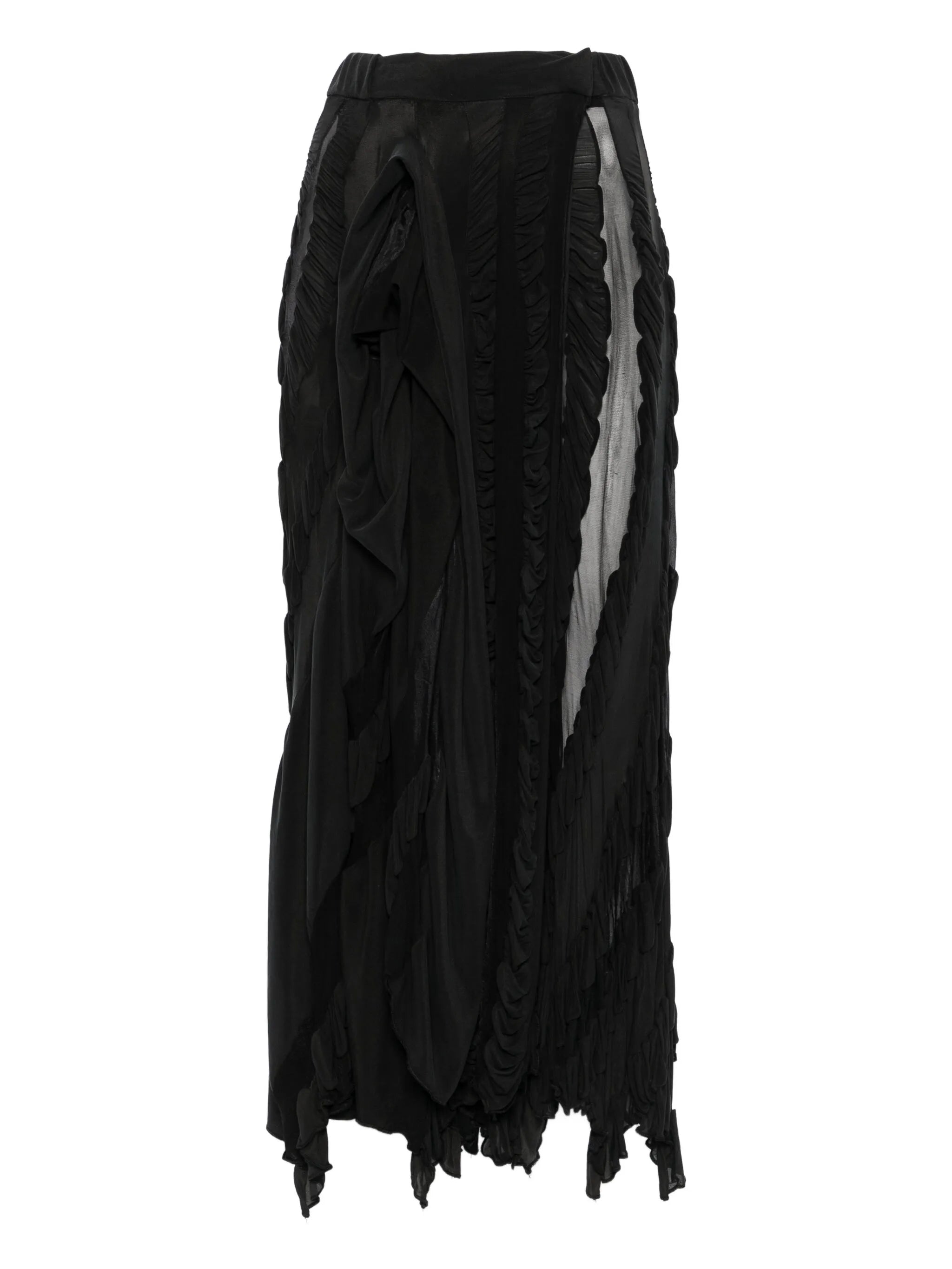 ruffled midi skirt