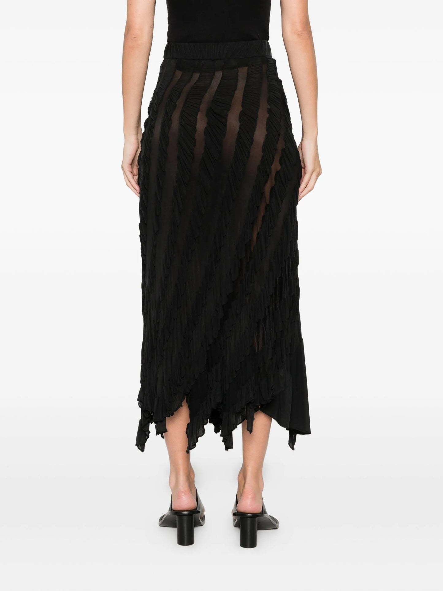 ruffled midi skirt