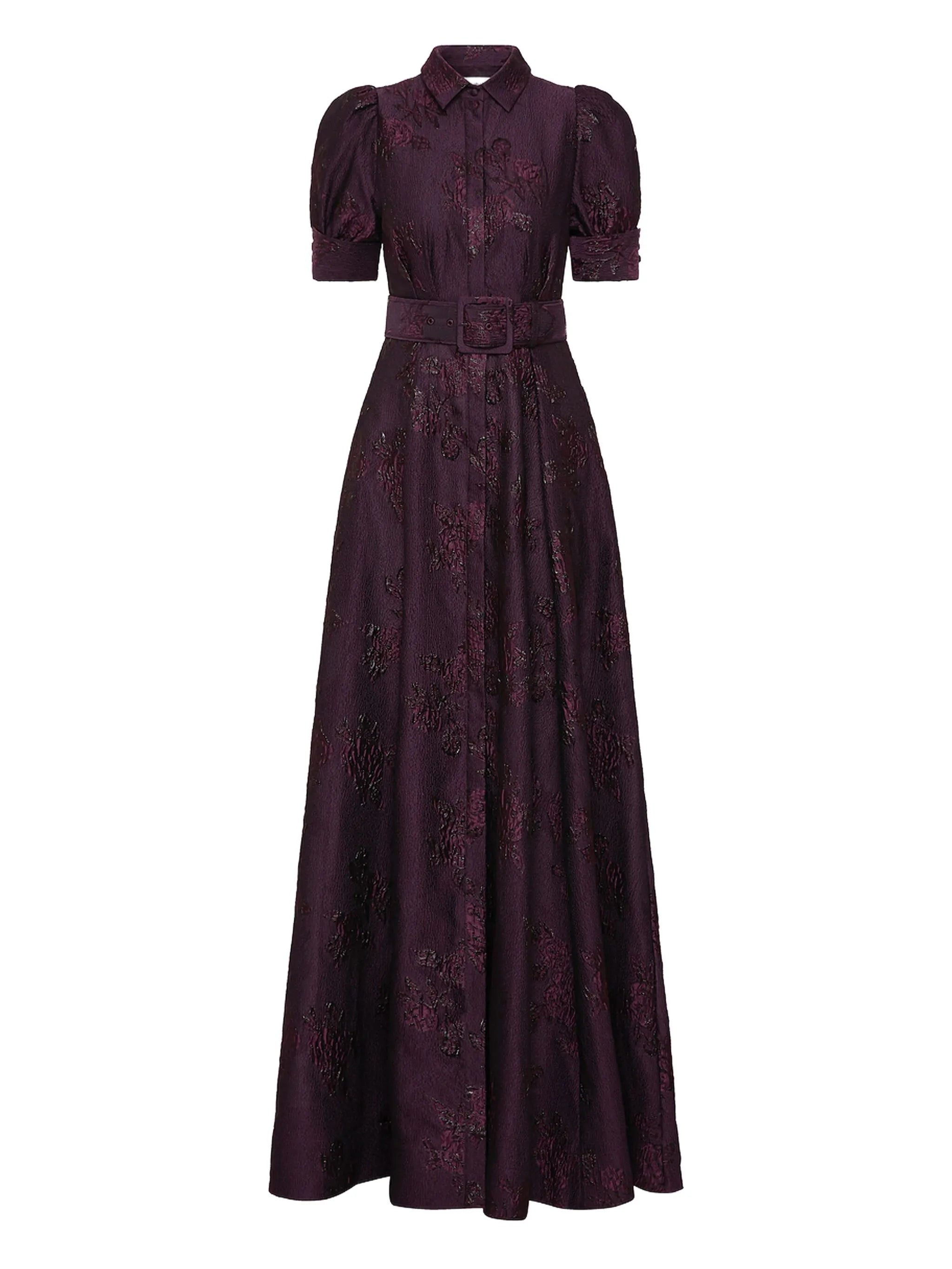Afina puff-sleeve gown maxi dress