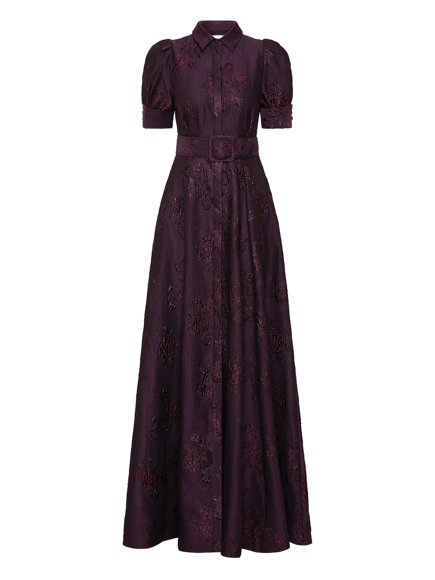 Afina puff-sleeve gown maxi dress