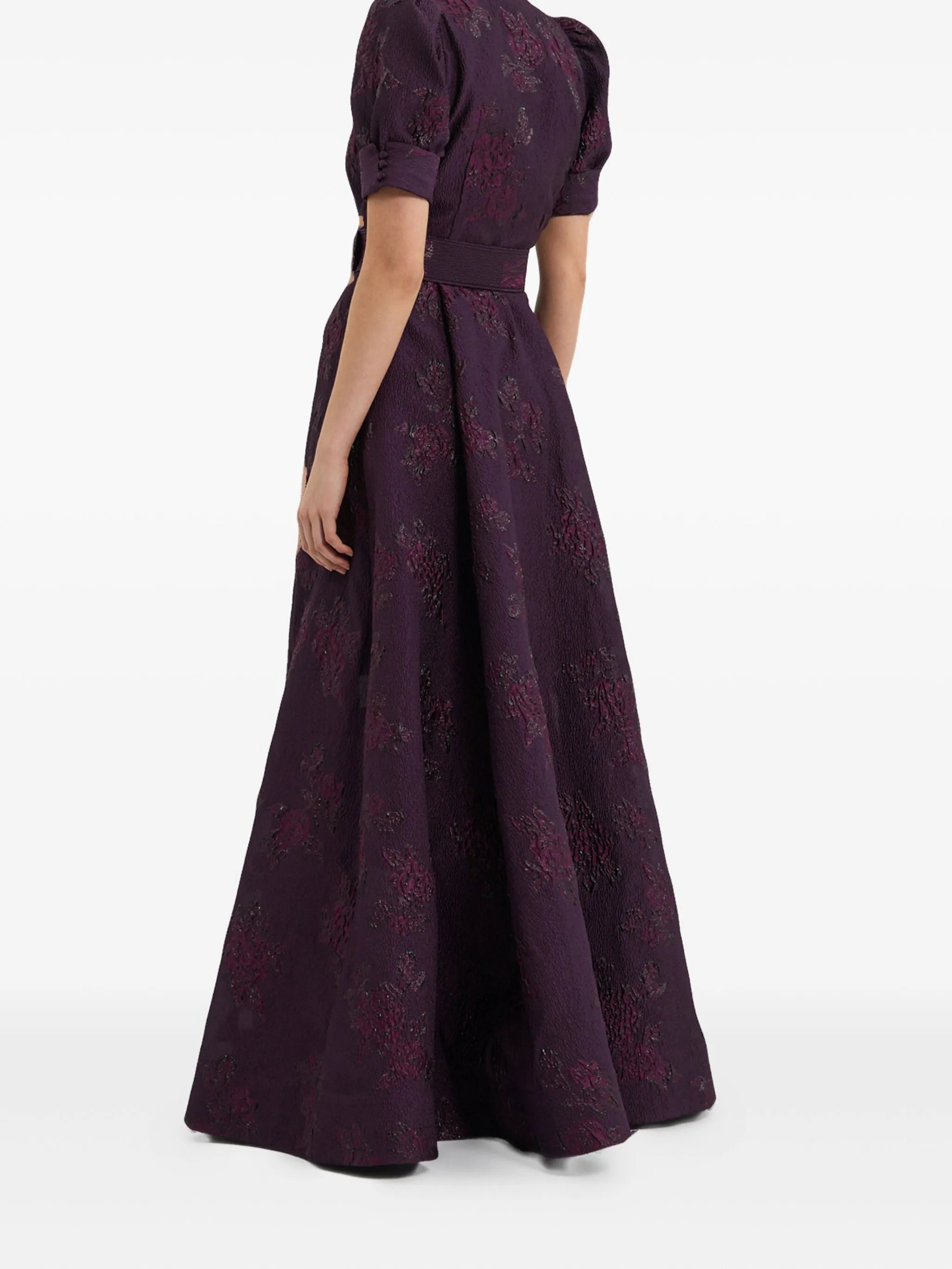 Afina puff-sleeve gown maxi dress