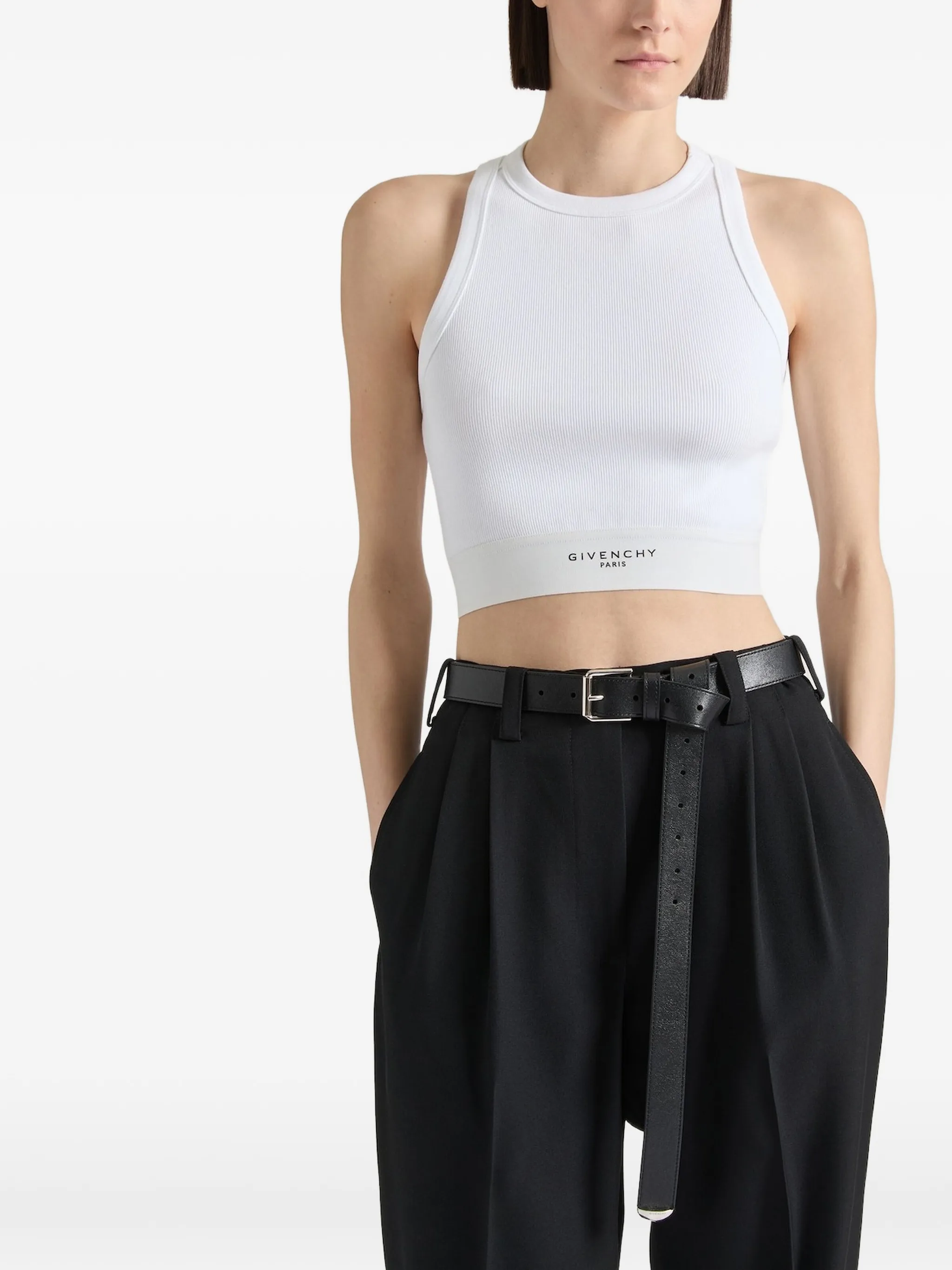 crop tank top in cotton with band