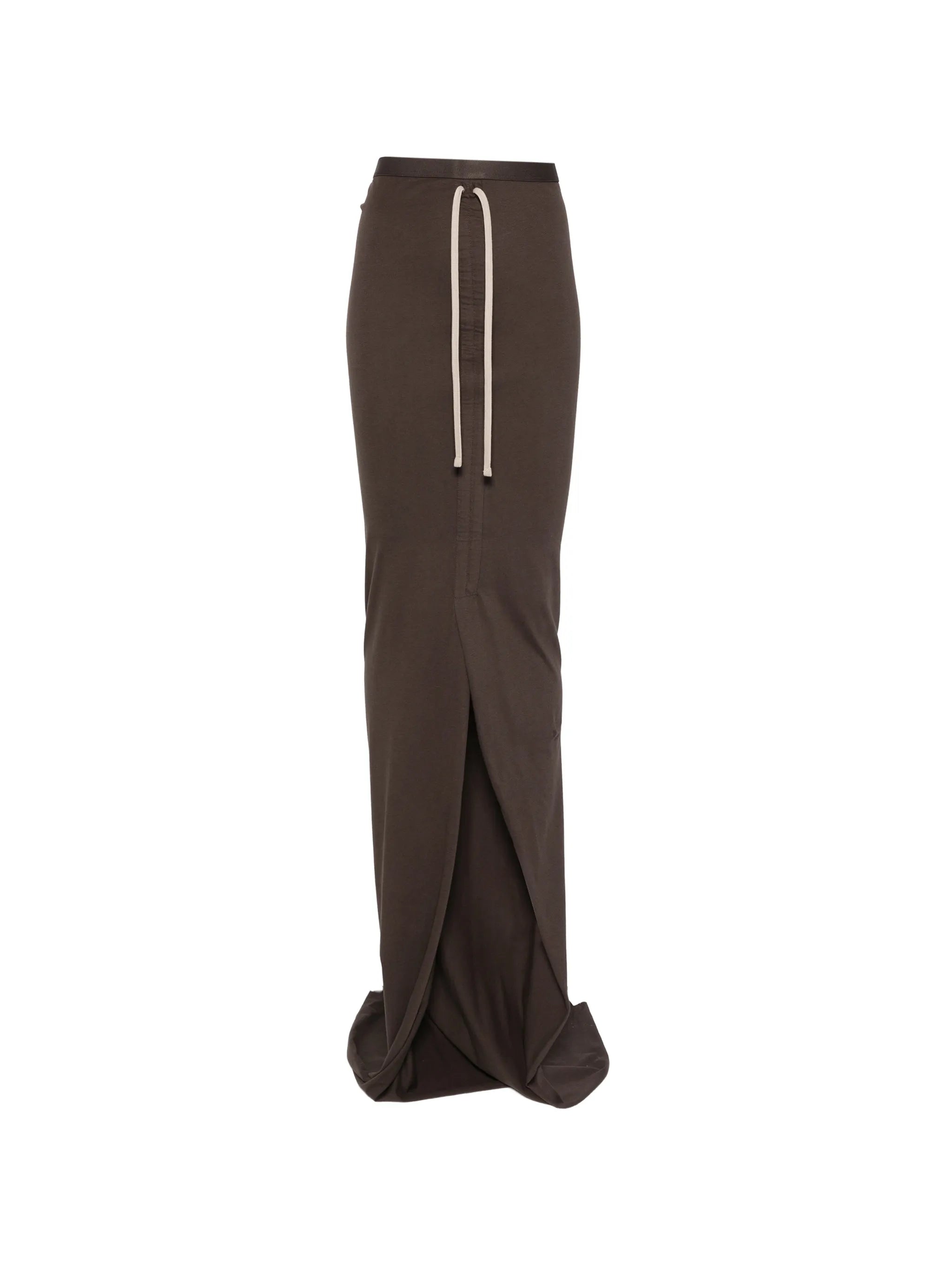 drawstring slit maxi skirt