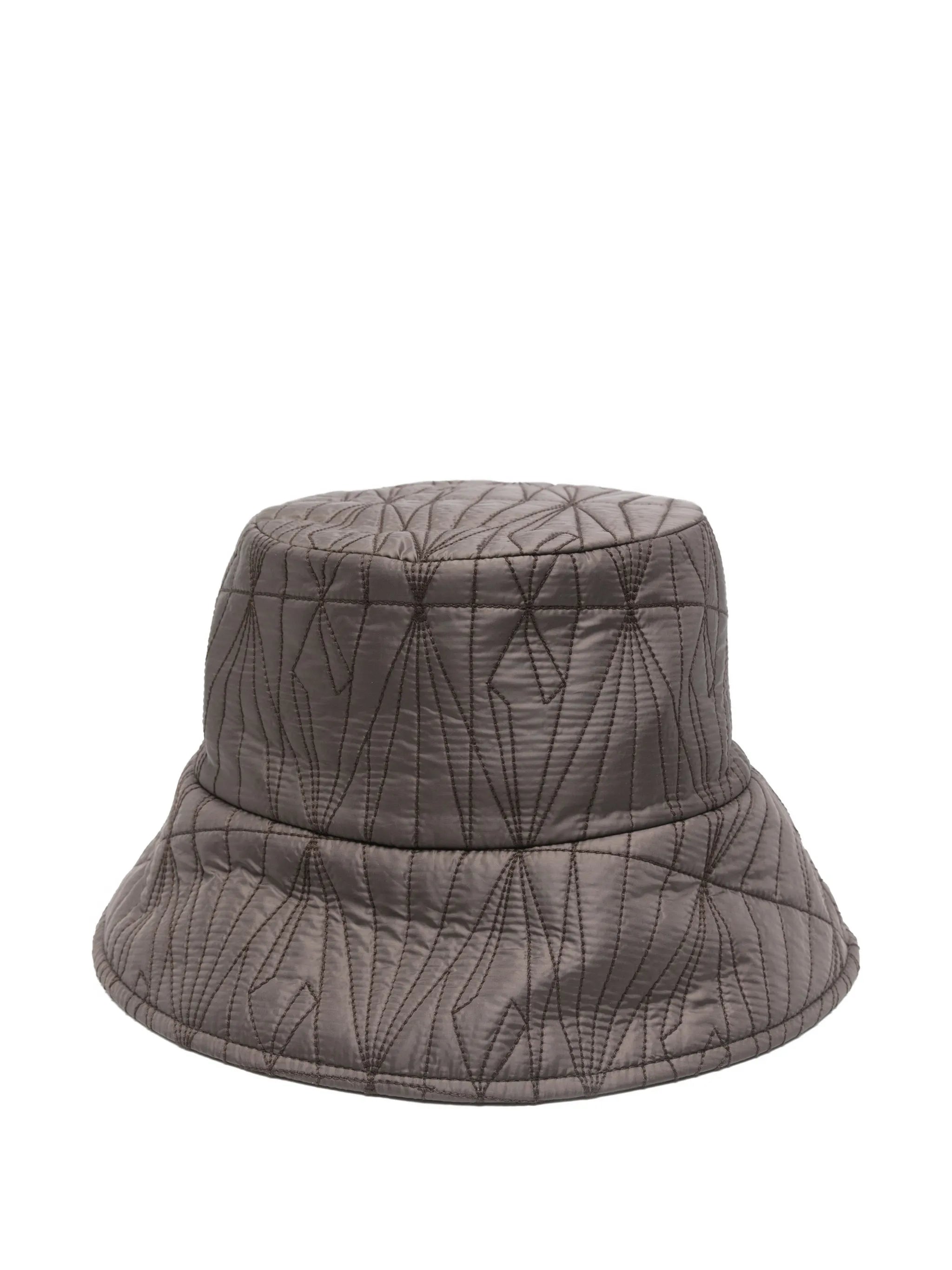 logo-patch quilted bucket hat