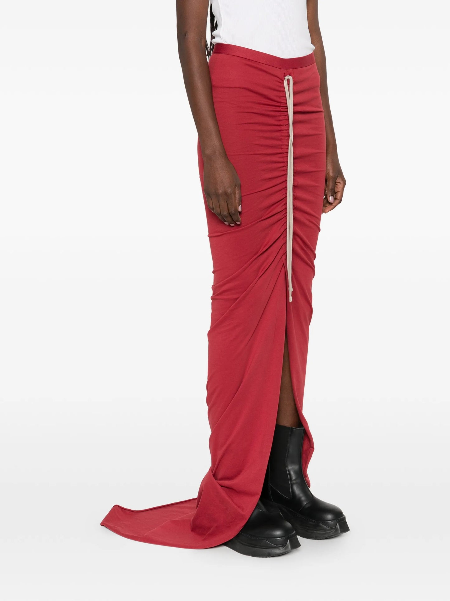 drawstring-split jersey maxi skirt