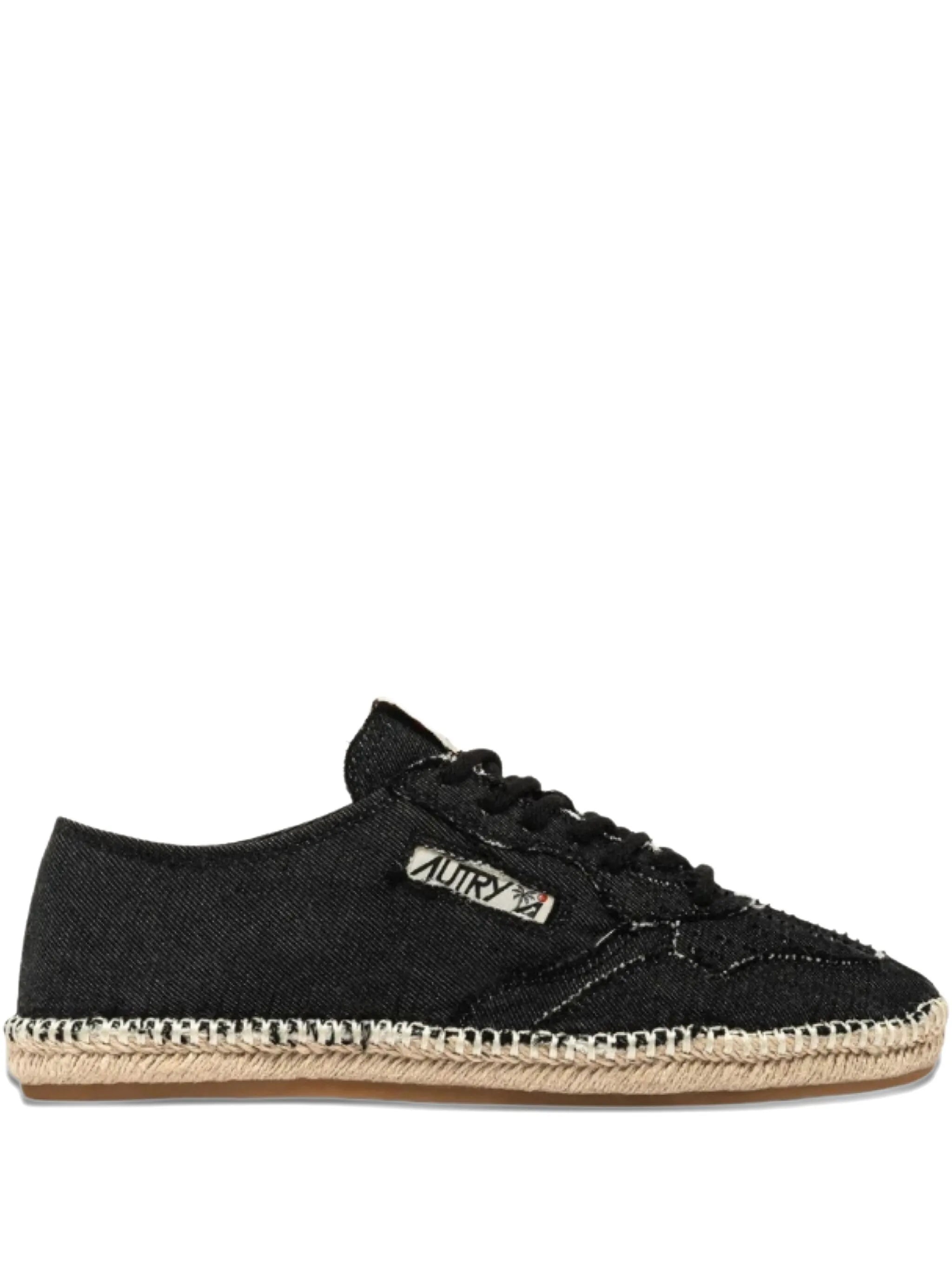 denim low-top sneakers