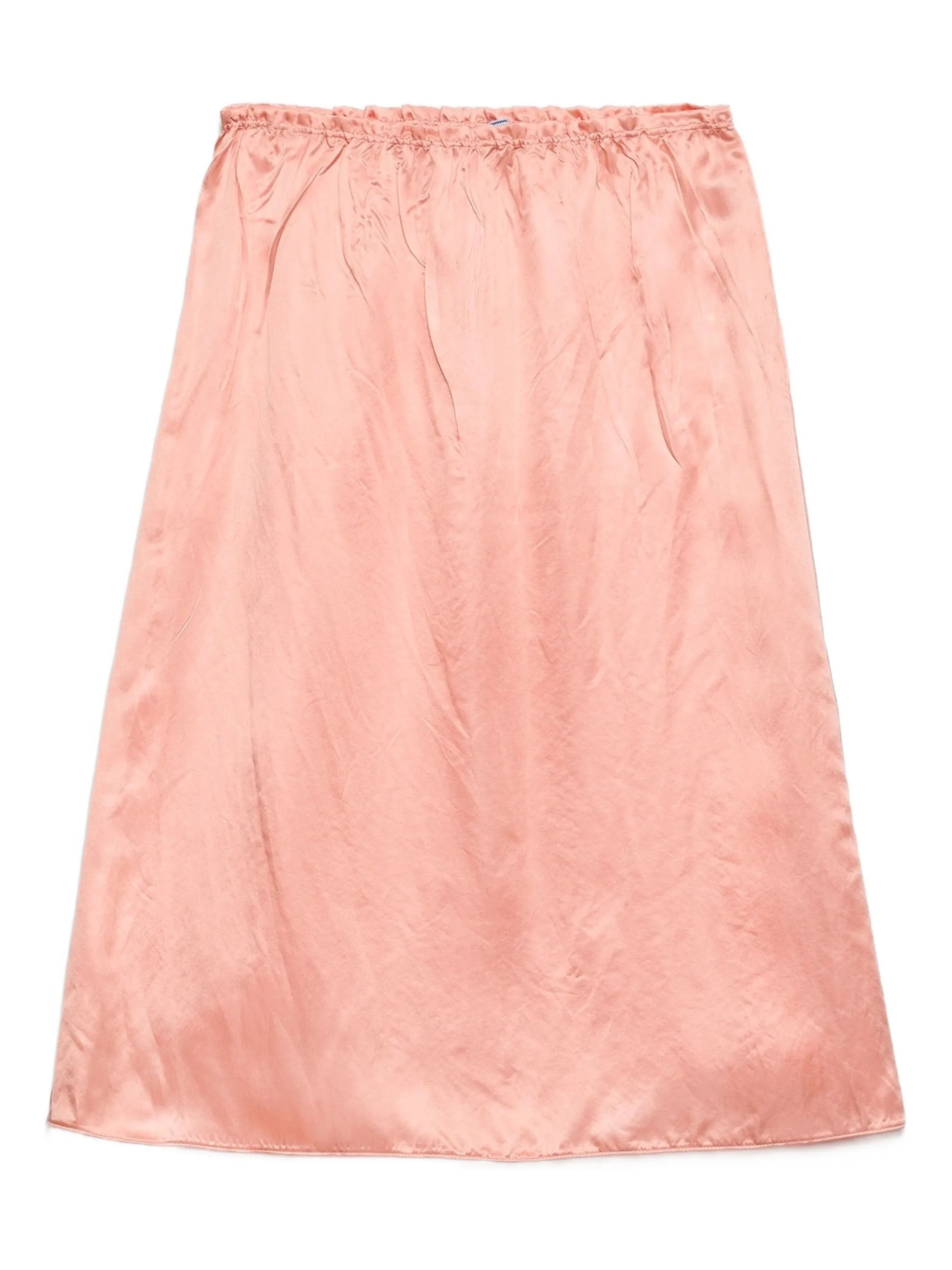 wrinkled-effect satin skirt