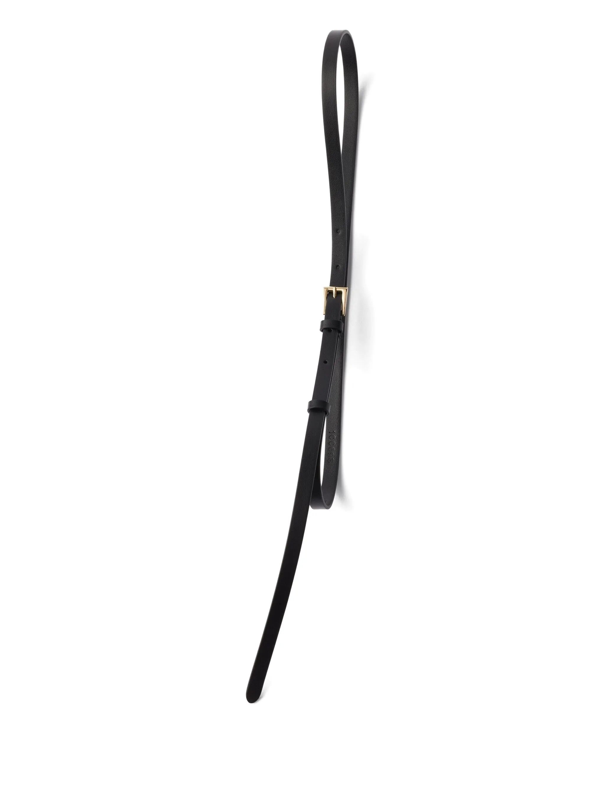 leather square-buckle belt