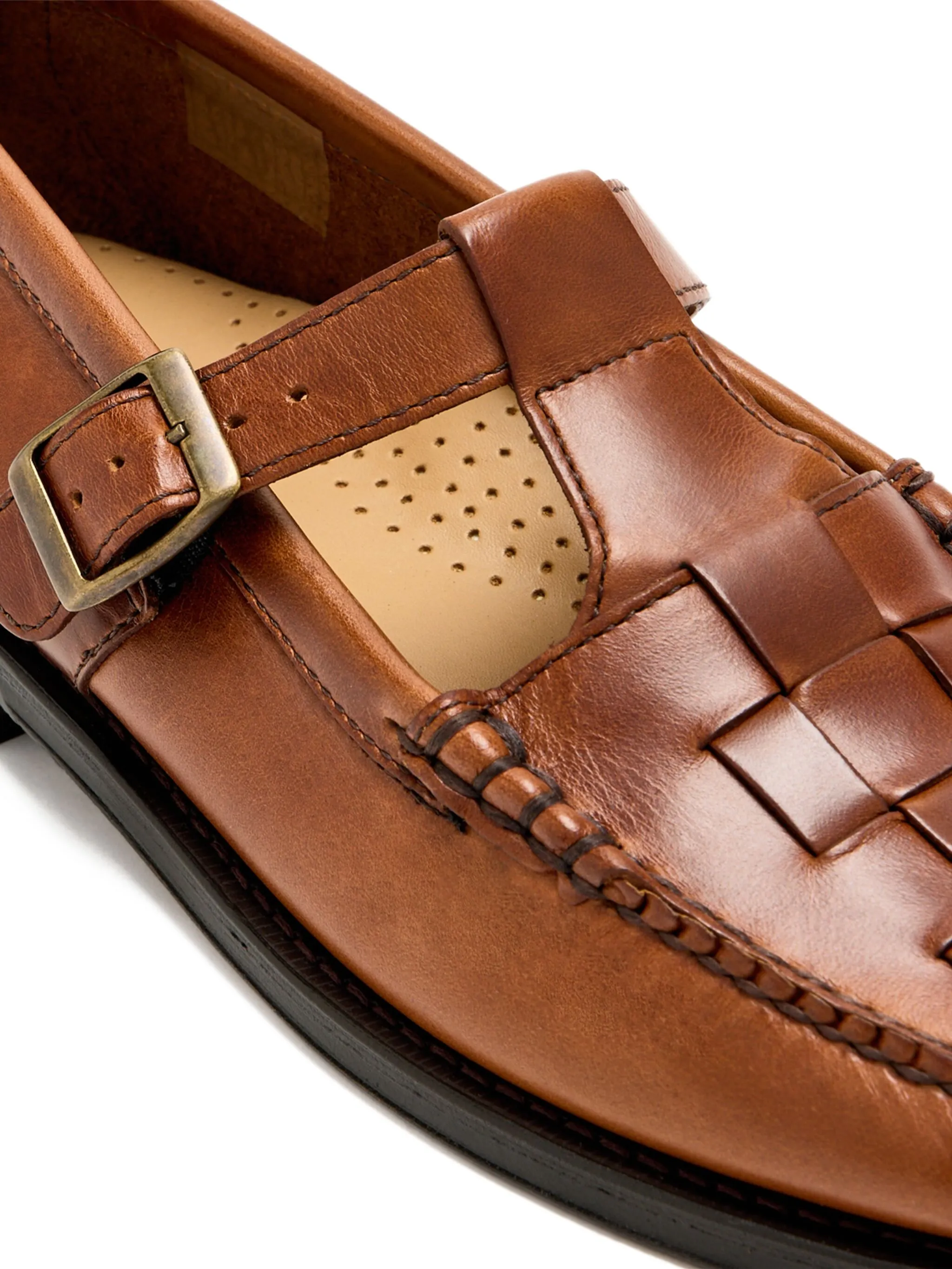 Weejuns Fisherman sandals in mid brown leather