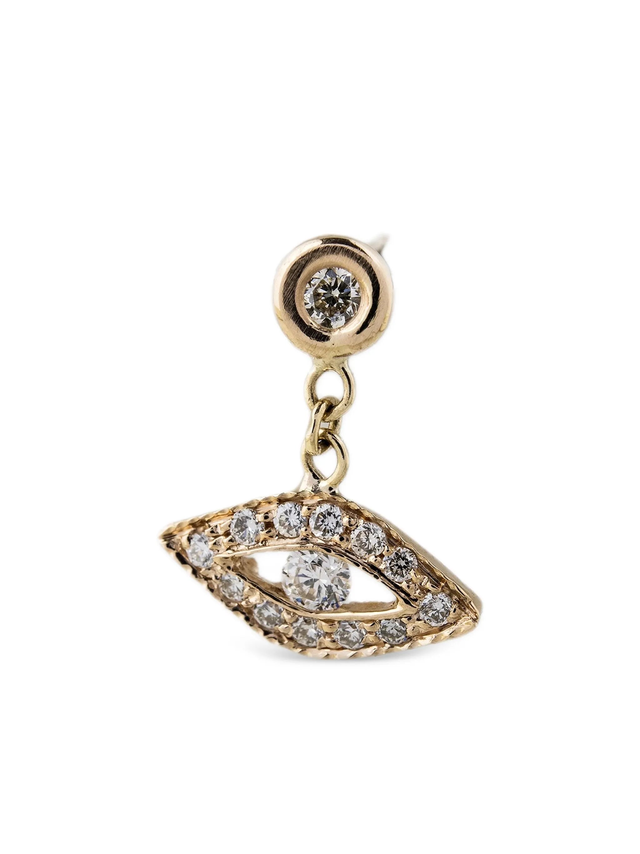 14CT yellow gold Eye diamond earring