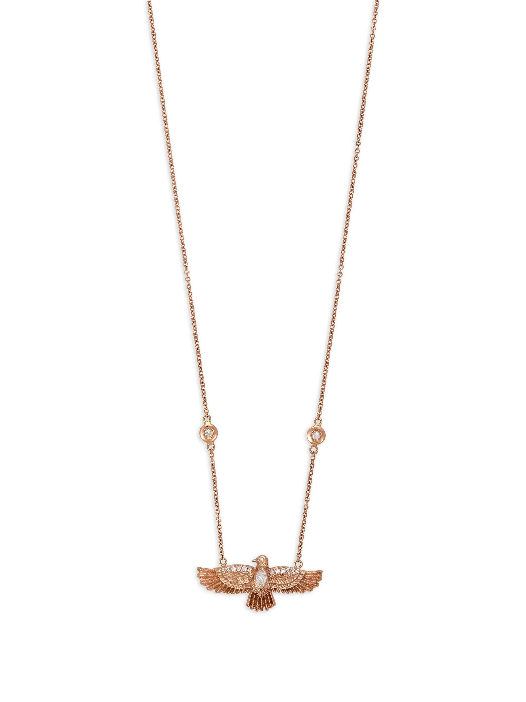 14CT Yellow Gold Thunderbird Diamond necklace