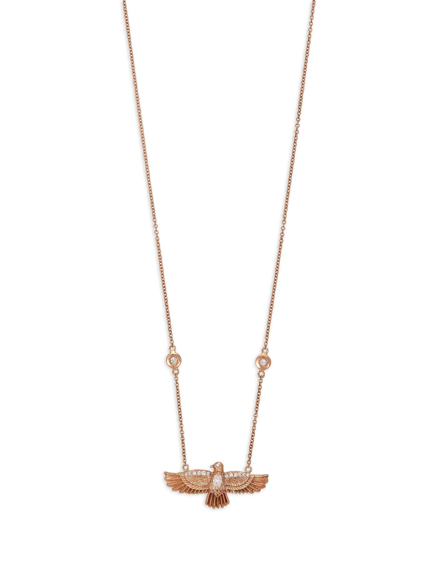 14CT Yellow Gold Thunderbird Diamond necklace