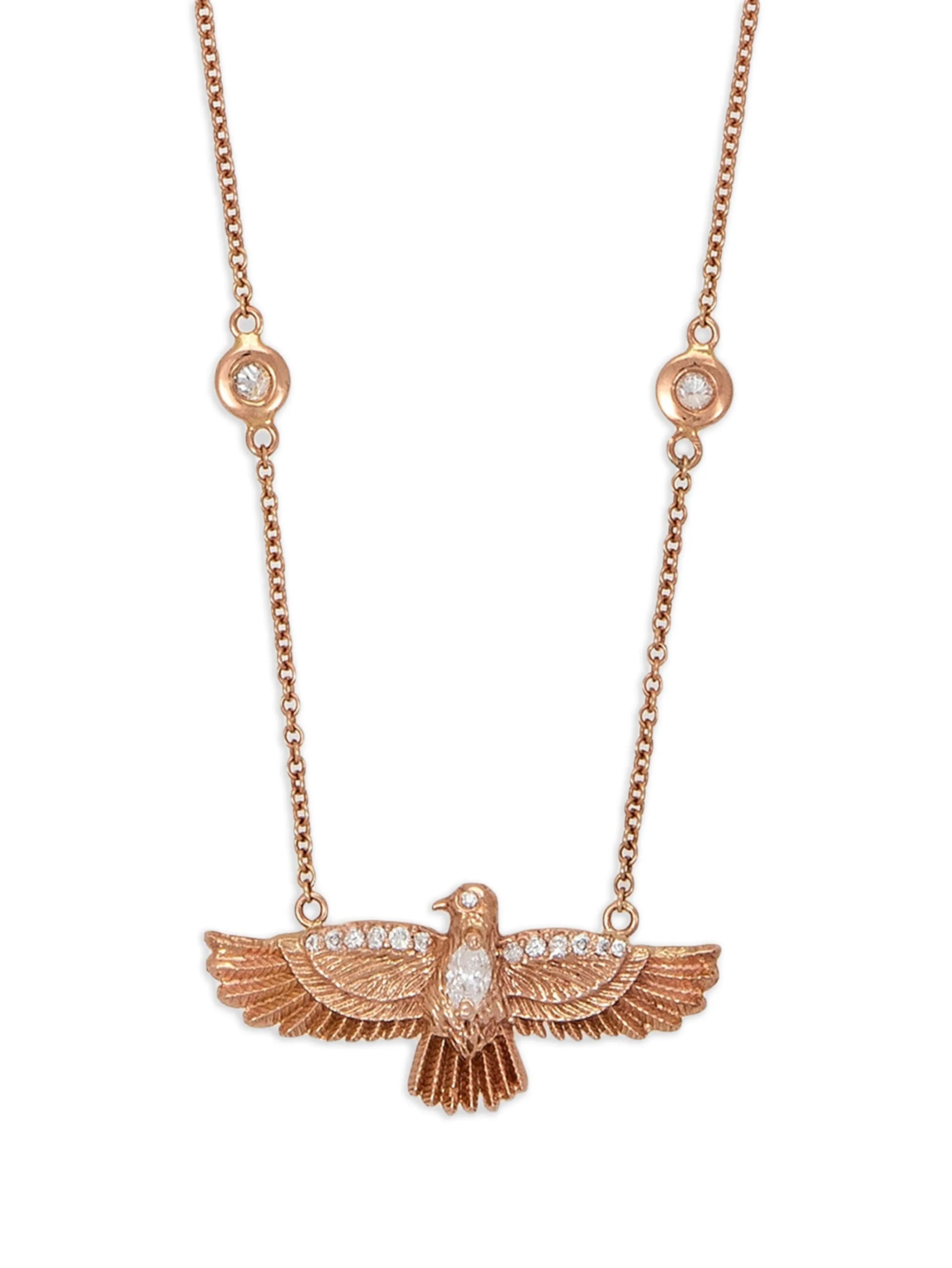 14CT Yellow Gold Thunderbird Diamond necklace