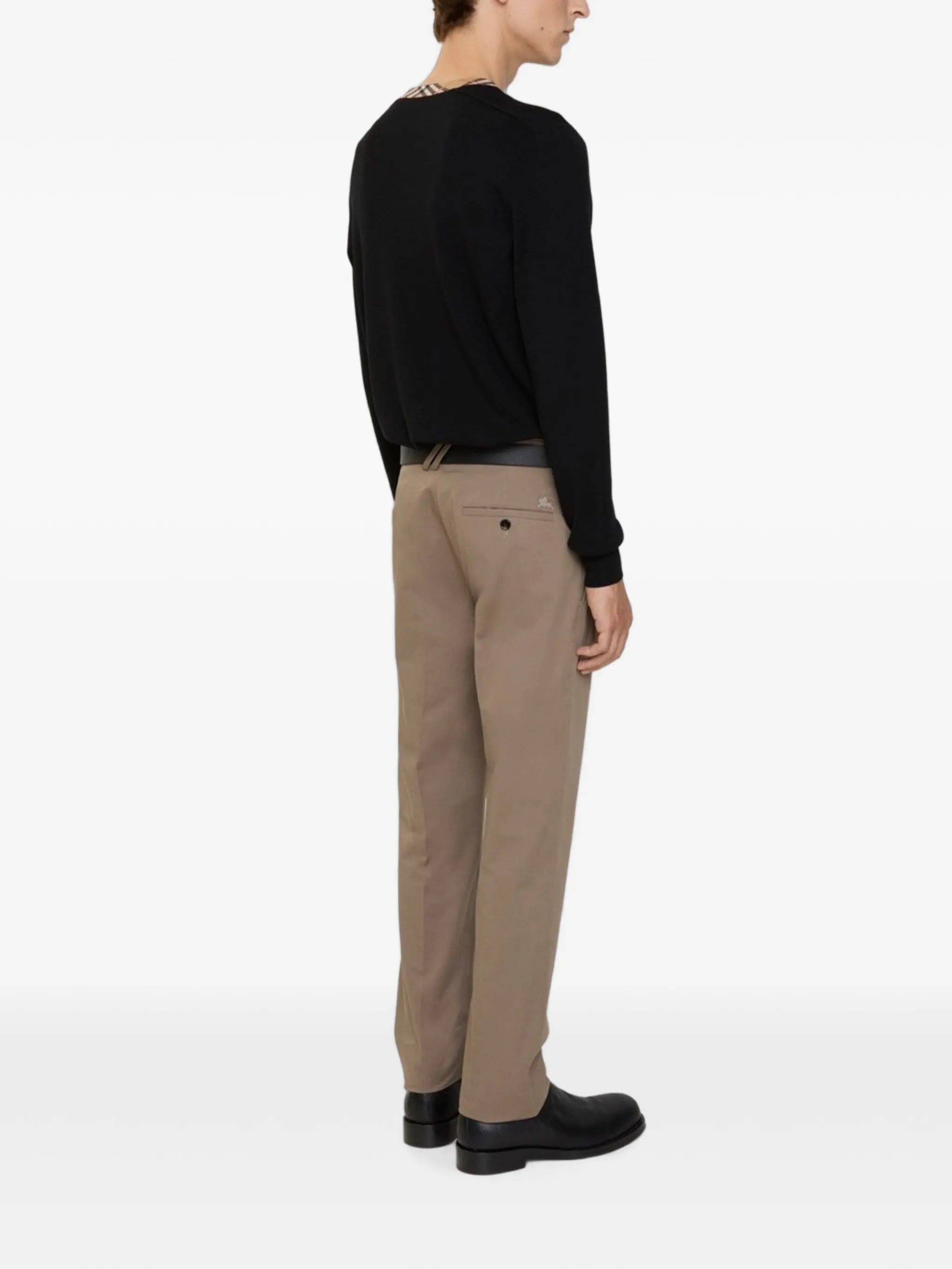 cotton pressed-crease trousers