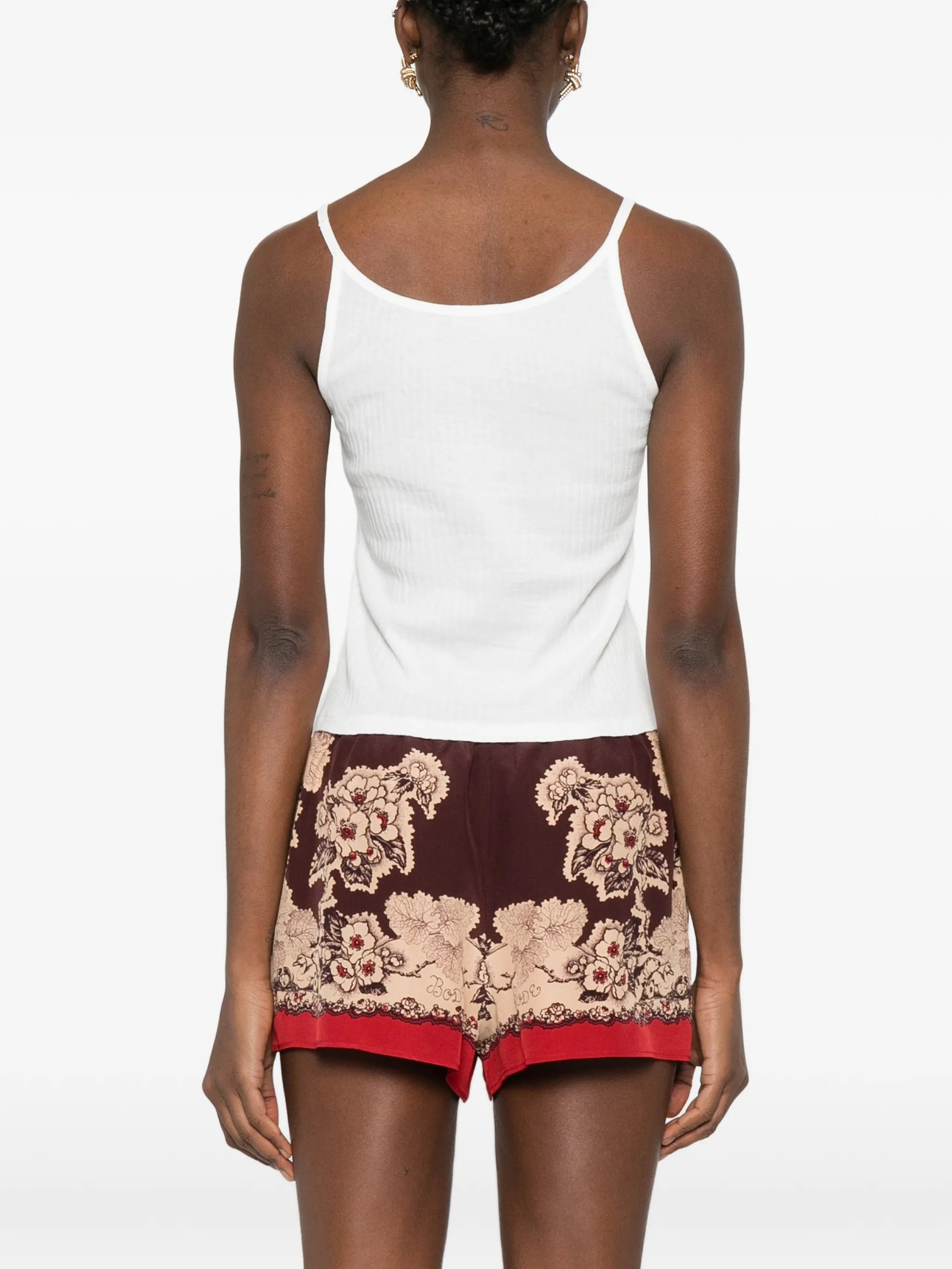graphic-print ribbed top