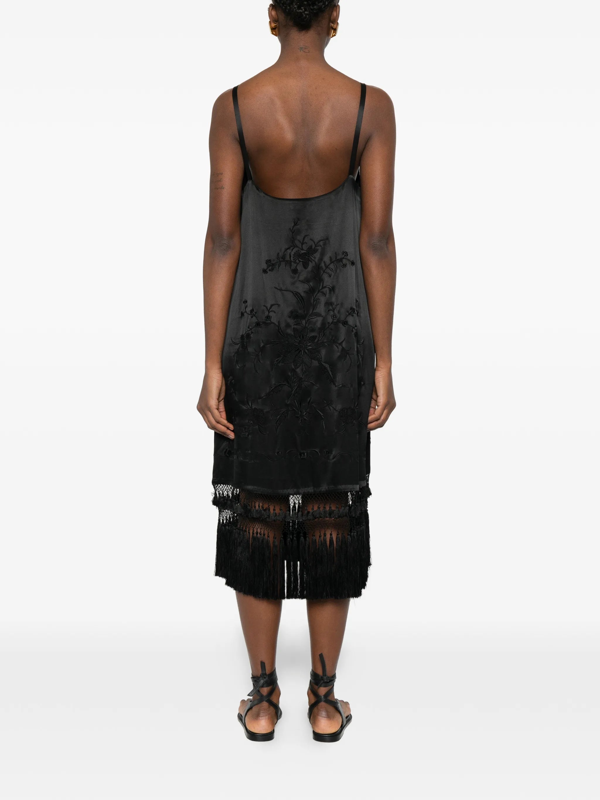 fringe floral dress