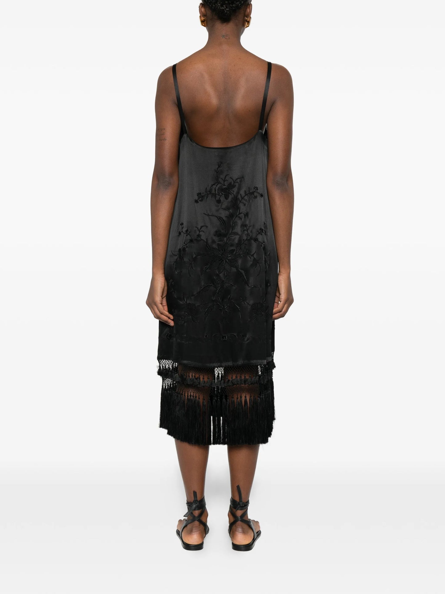 fringe floral dress