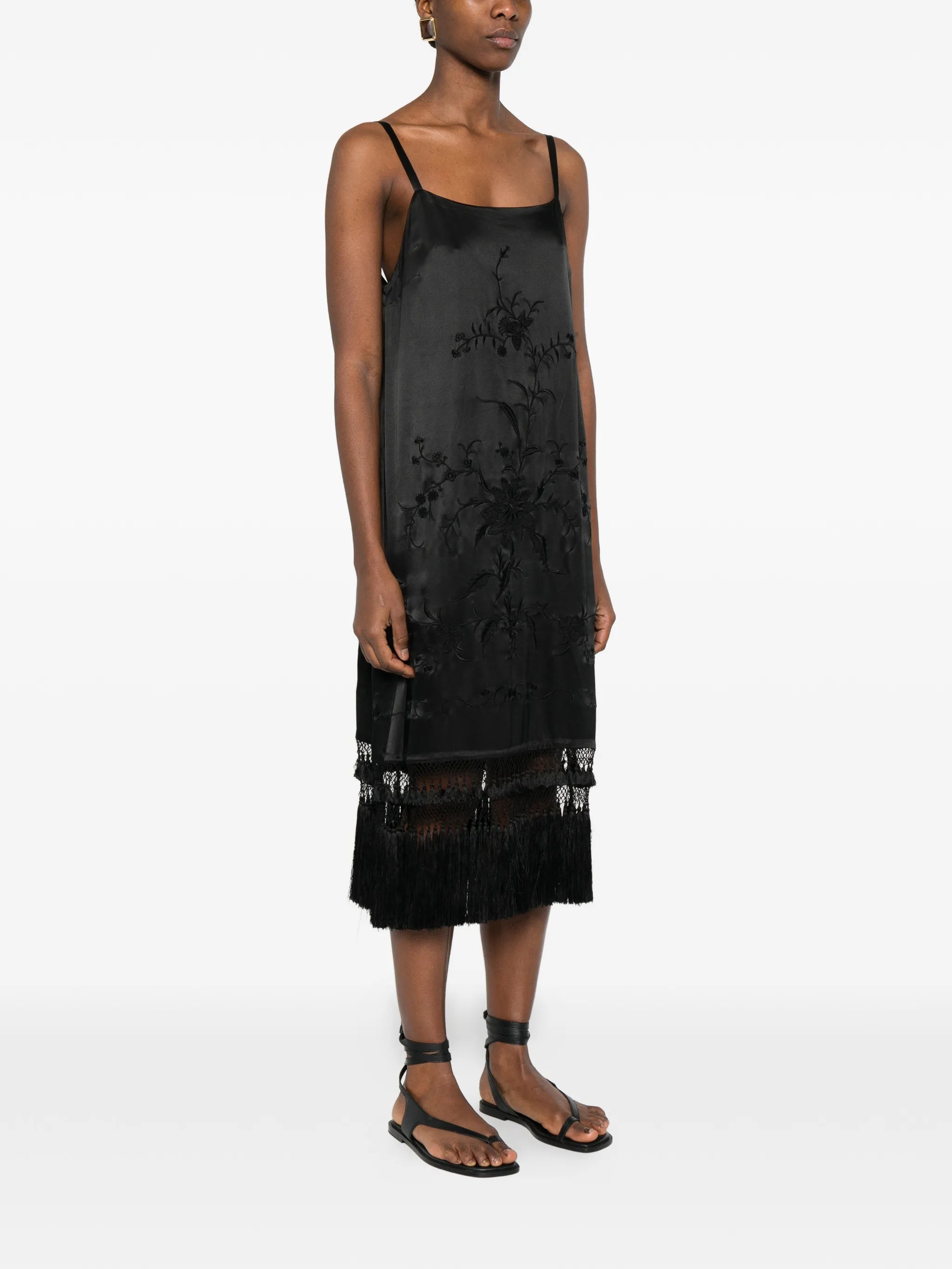 fringe floral dress