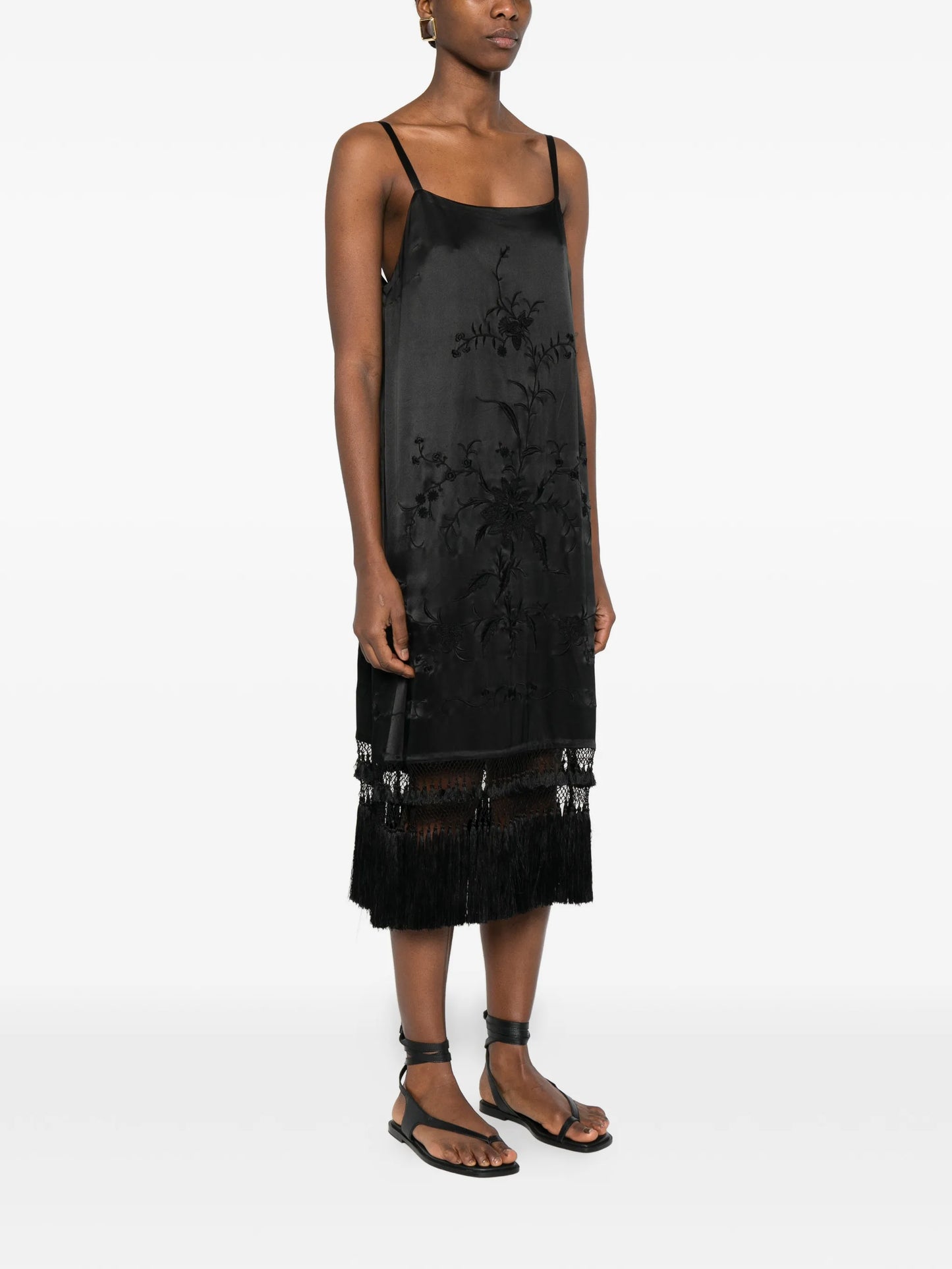 fringe floral dress