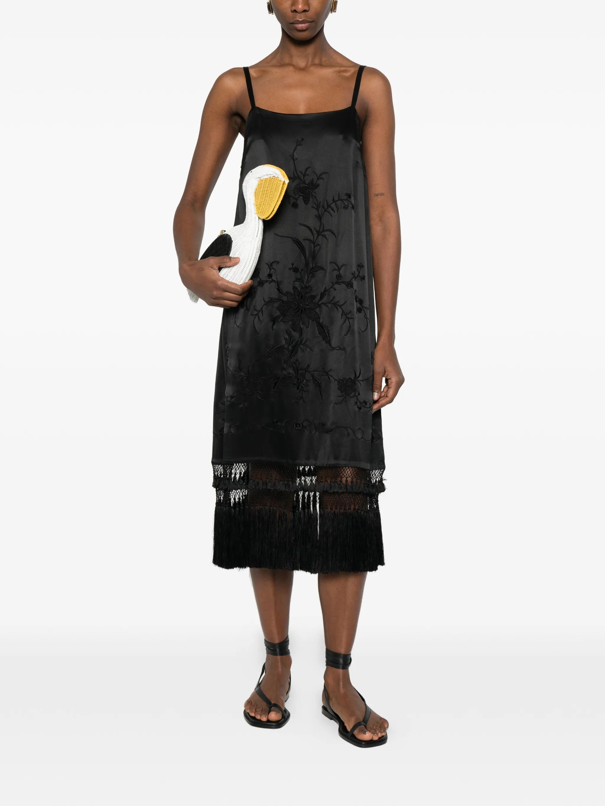 fringe floral dress