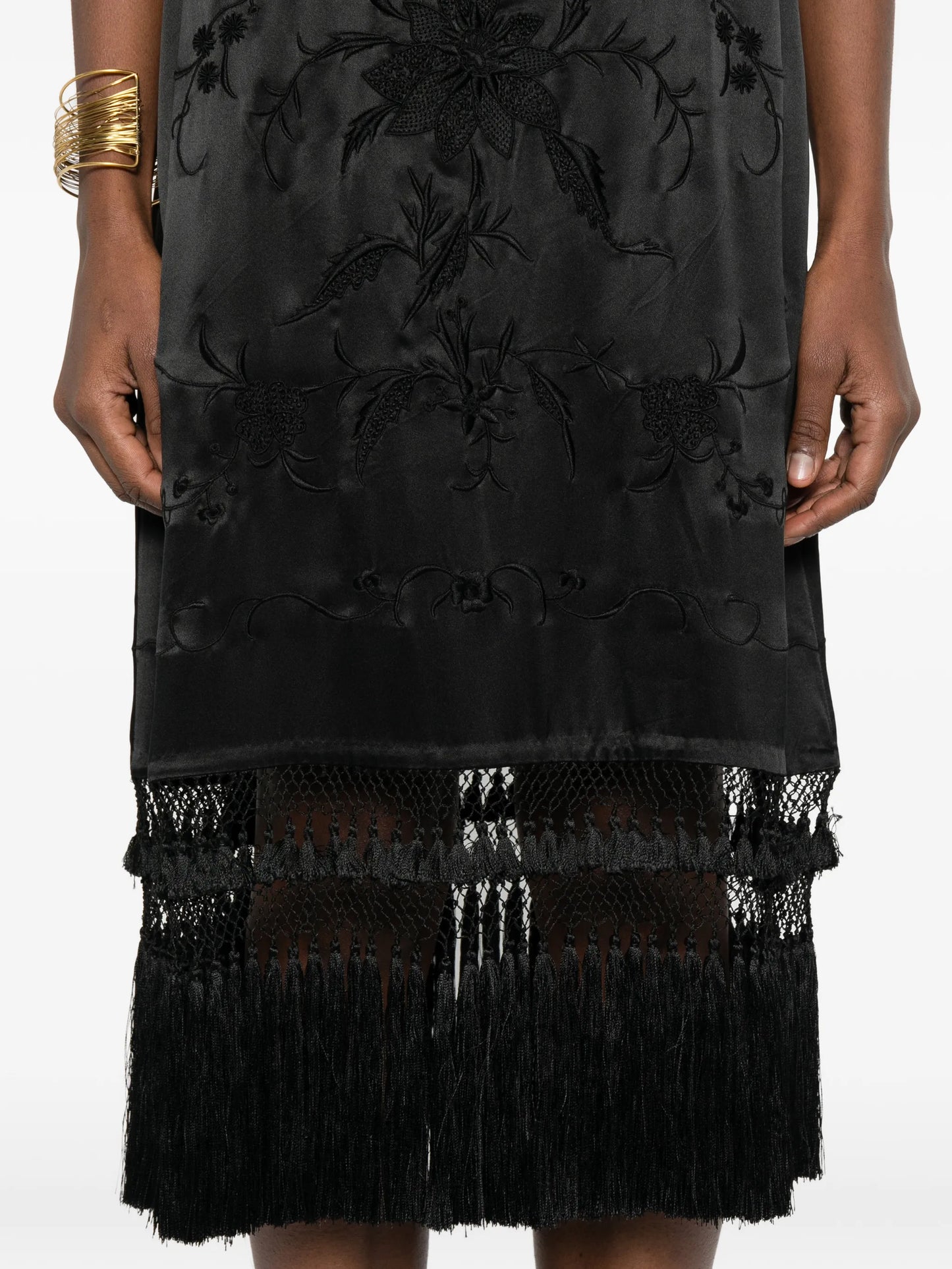 fringe floral dress