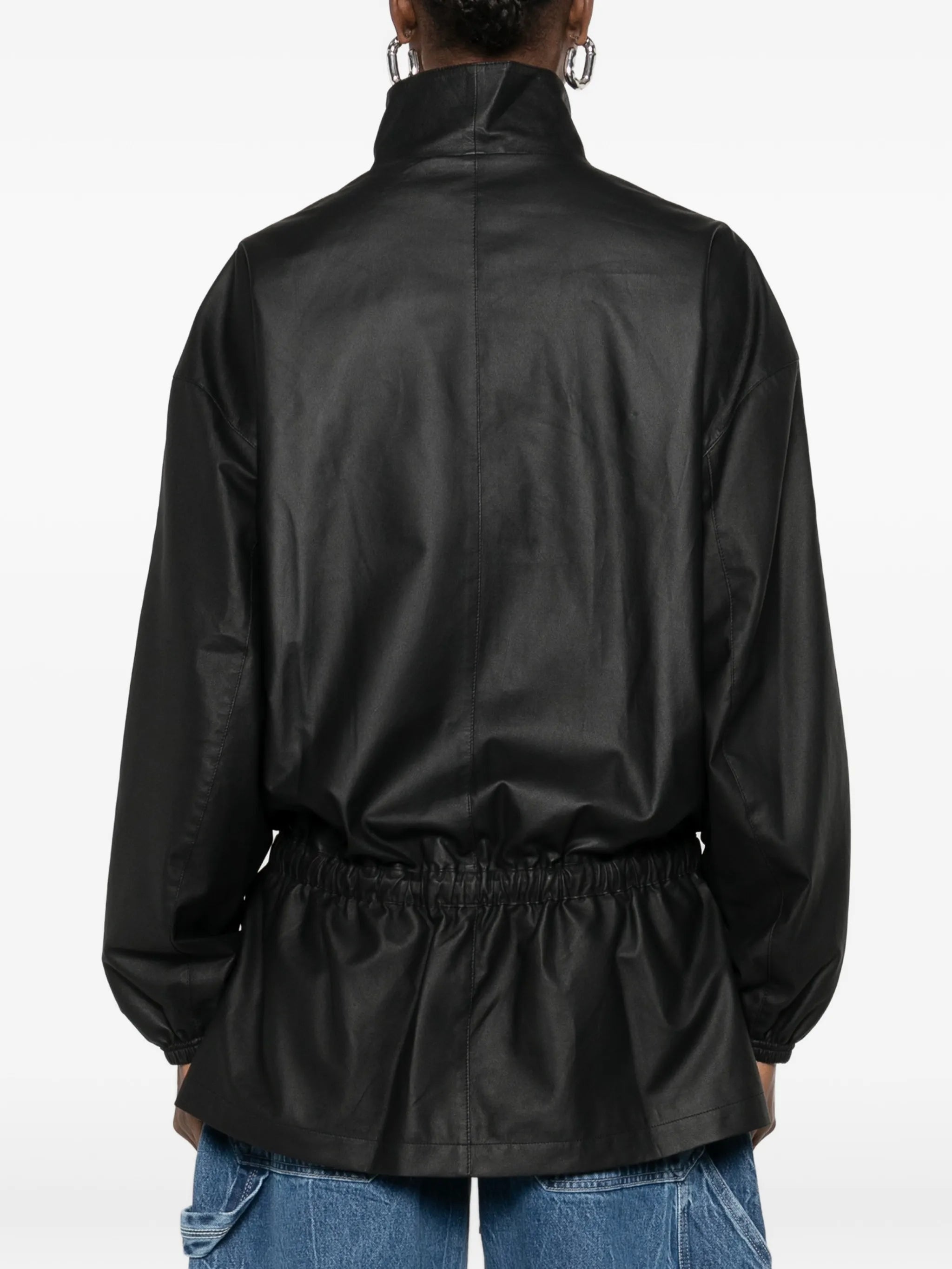 funnel-collar zip-up parka