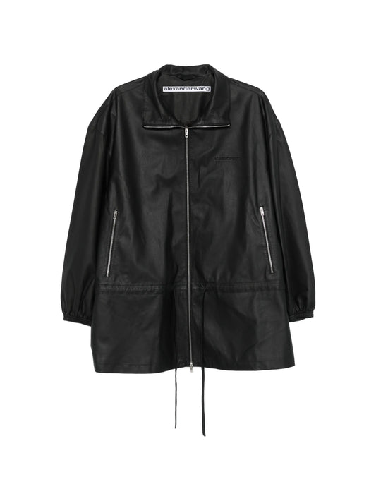 funnel-collar zip-up parka