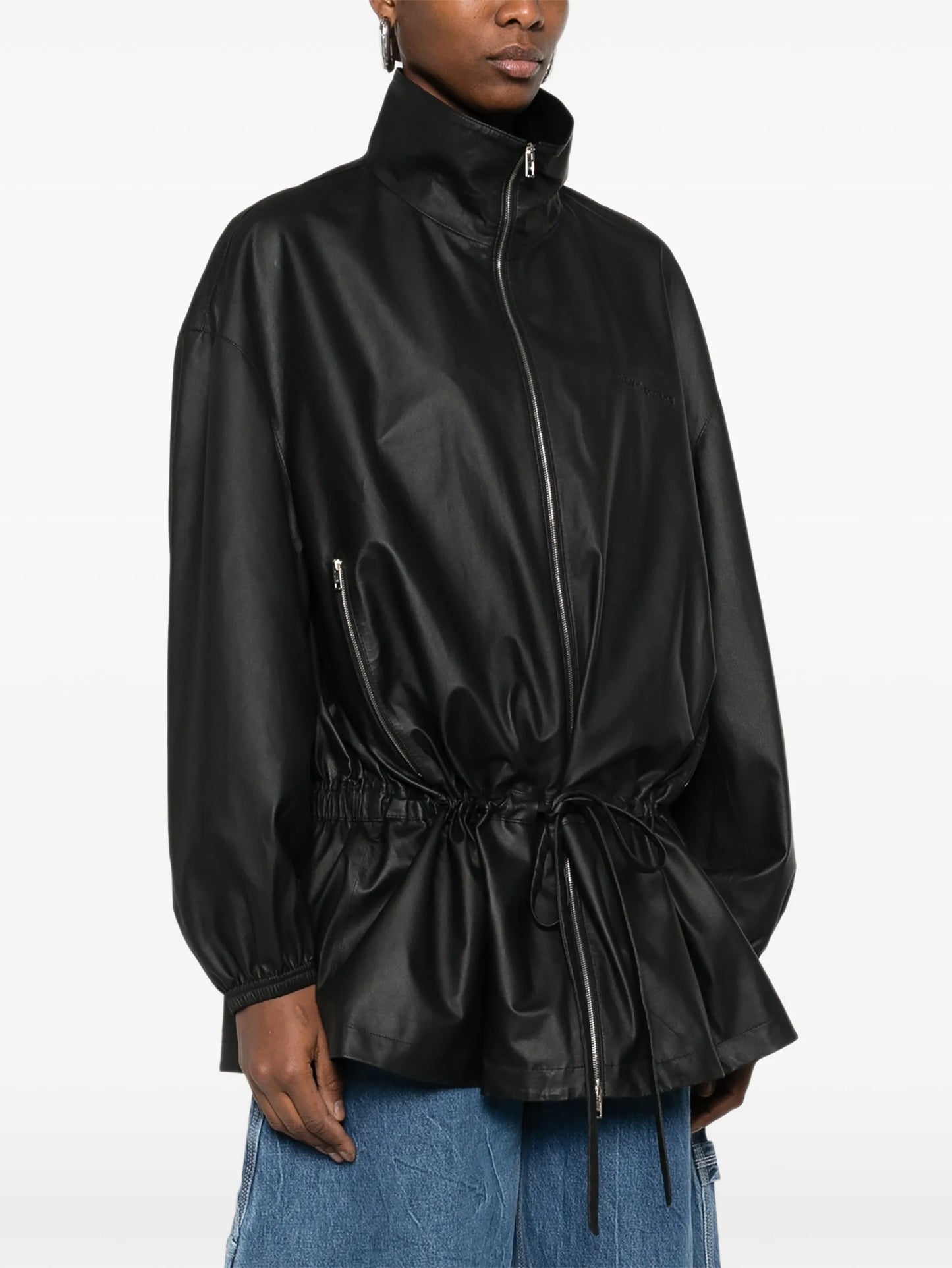 funnel-collar zip-up parka