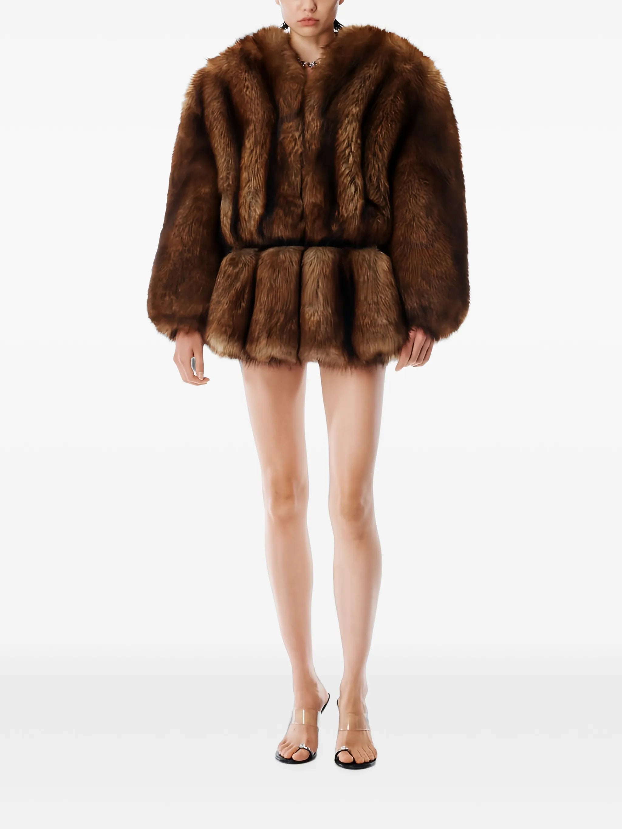 cropped faux-fur jacket