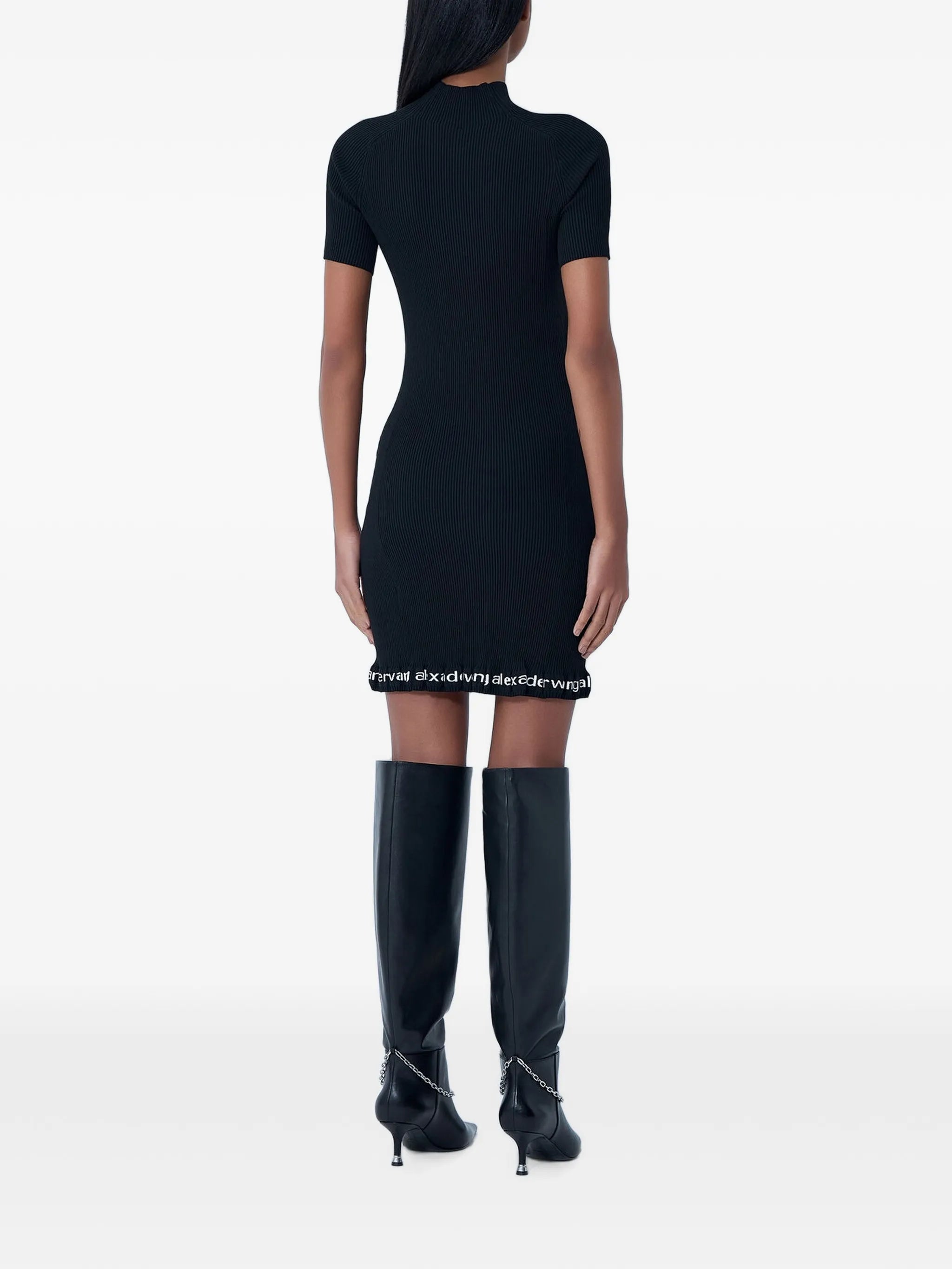 ribbed logo-detail mini dress