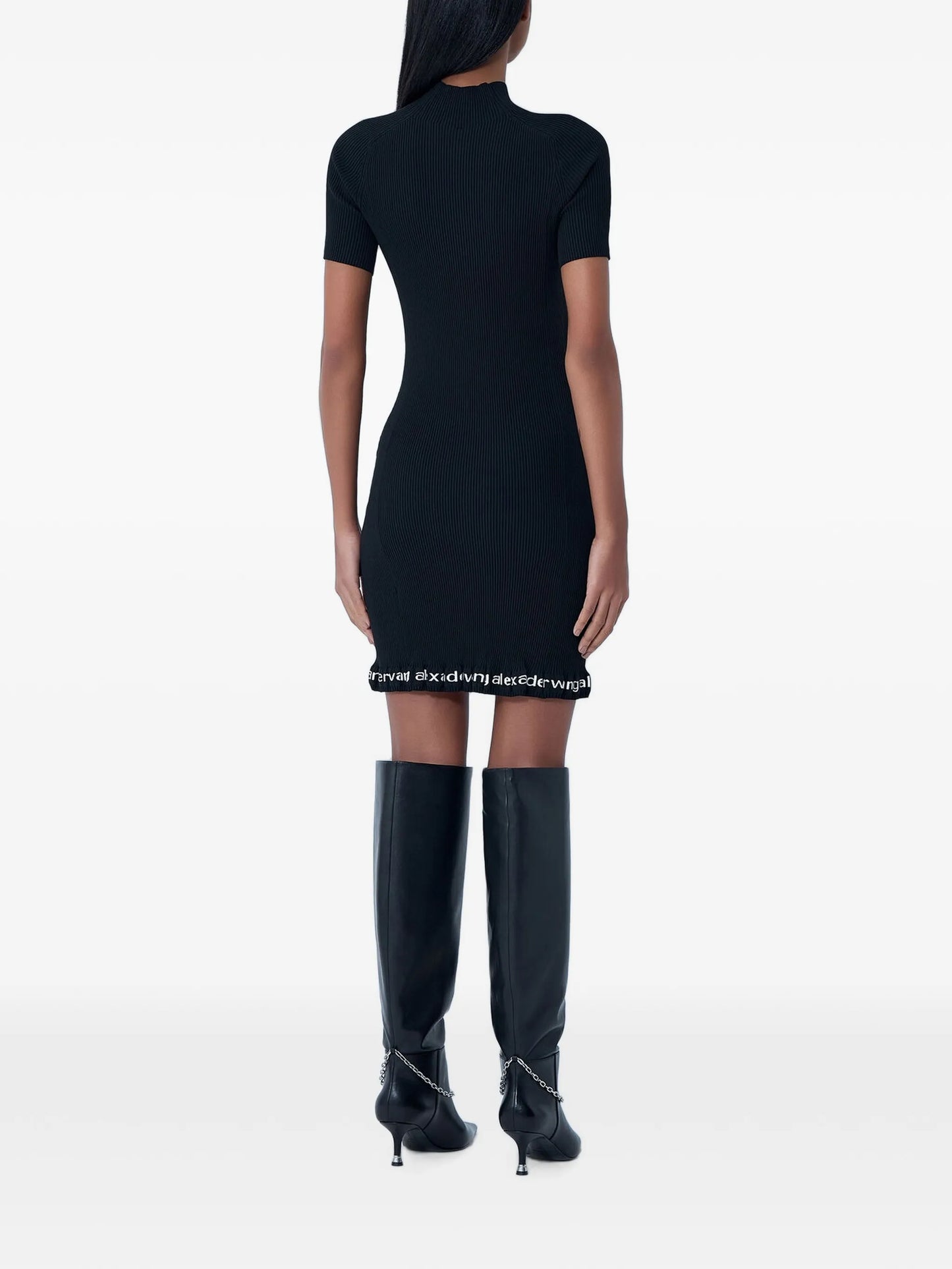 ribbed logo-detail mini dress