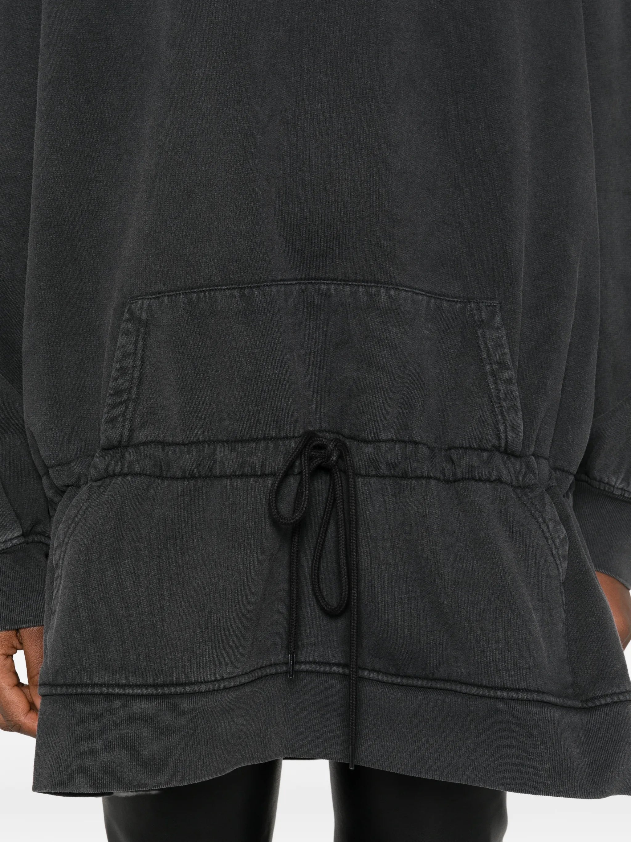 dropped-waist hoodie mini dress